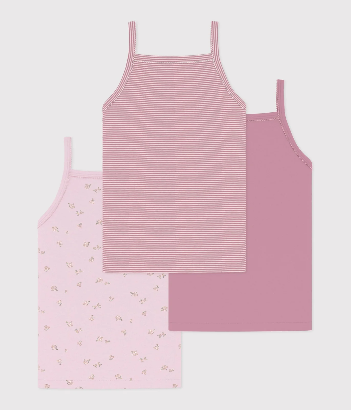 Pack of children's floral cotton tank tops