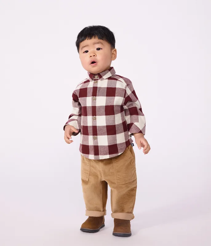 Babies' plain corduroy trousers
