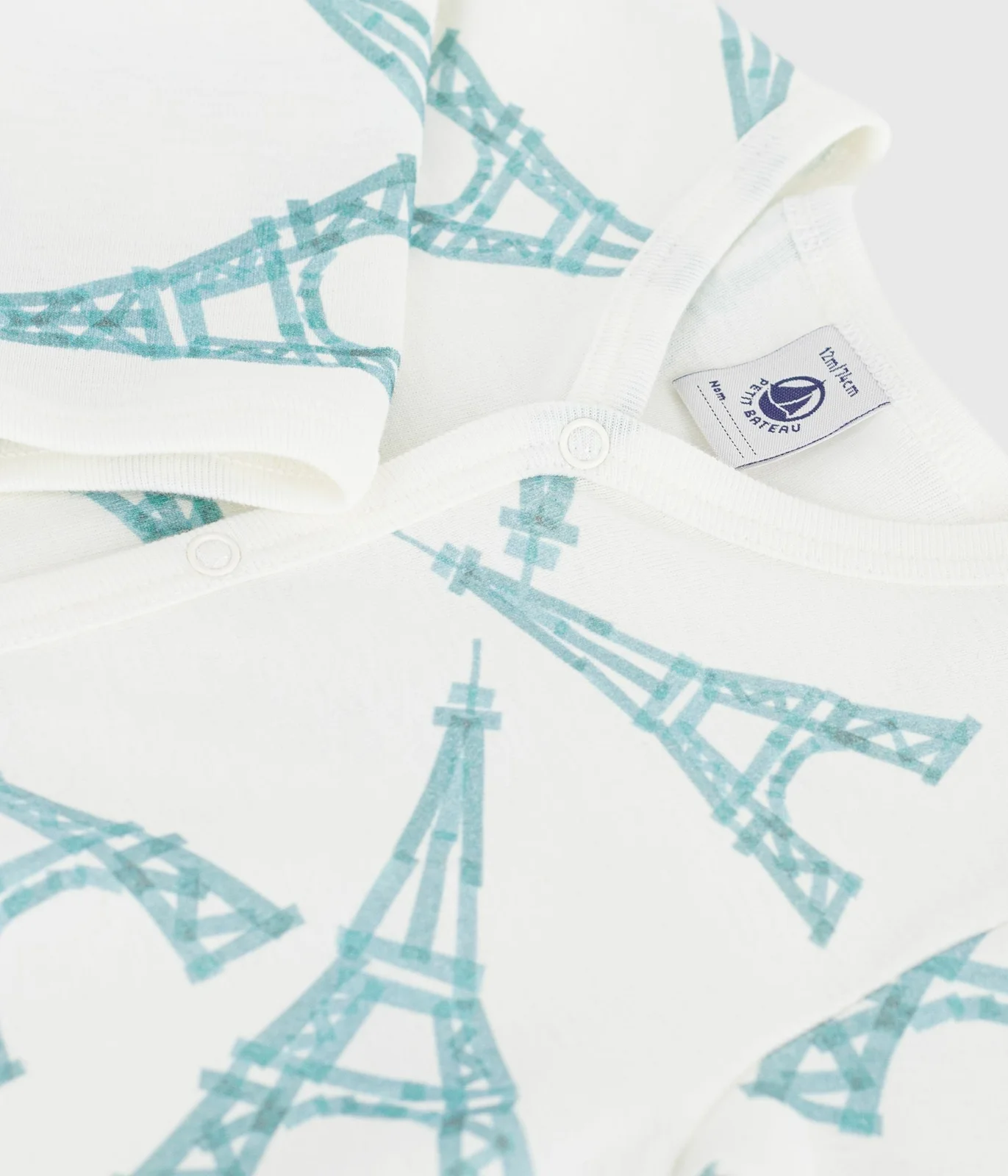 Babies' Eiffel Tower print cotton pyjama suit