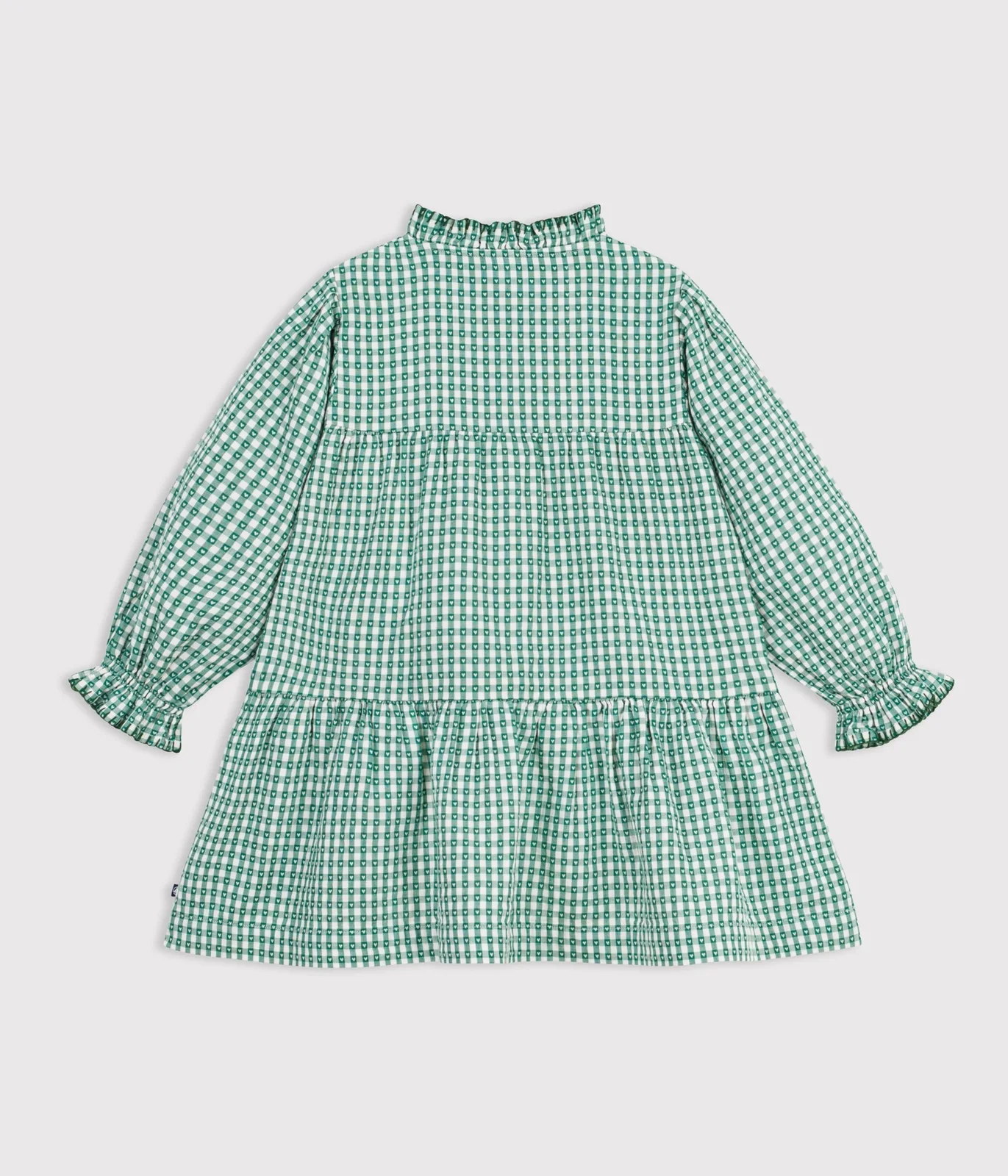 Children's long-sleeved poplin gingham dress