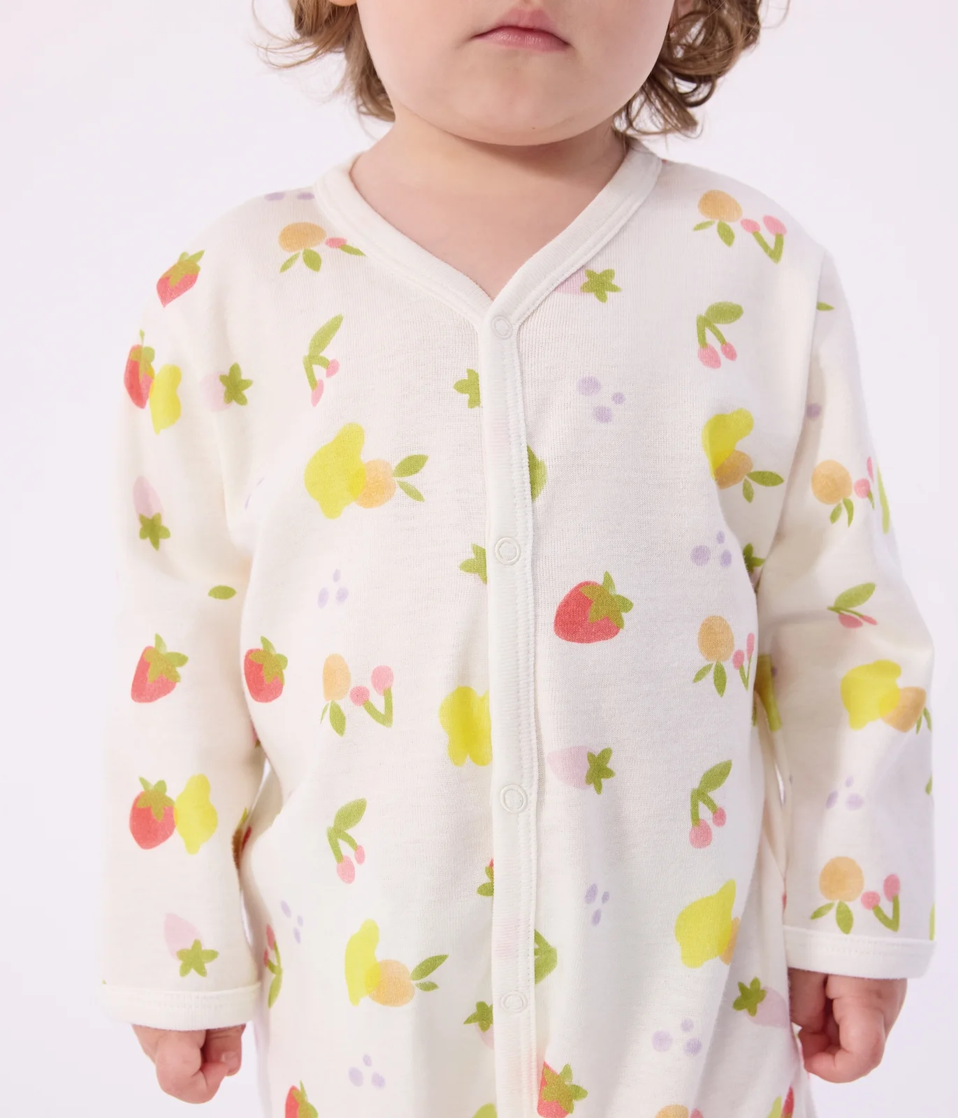 Babies' fruit print cotton pyjama suit