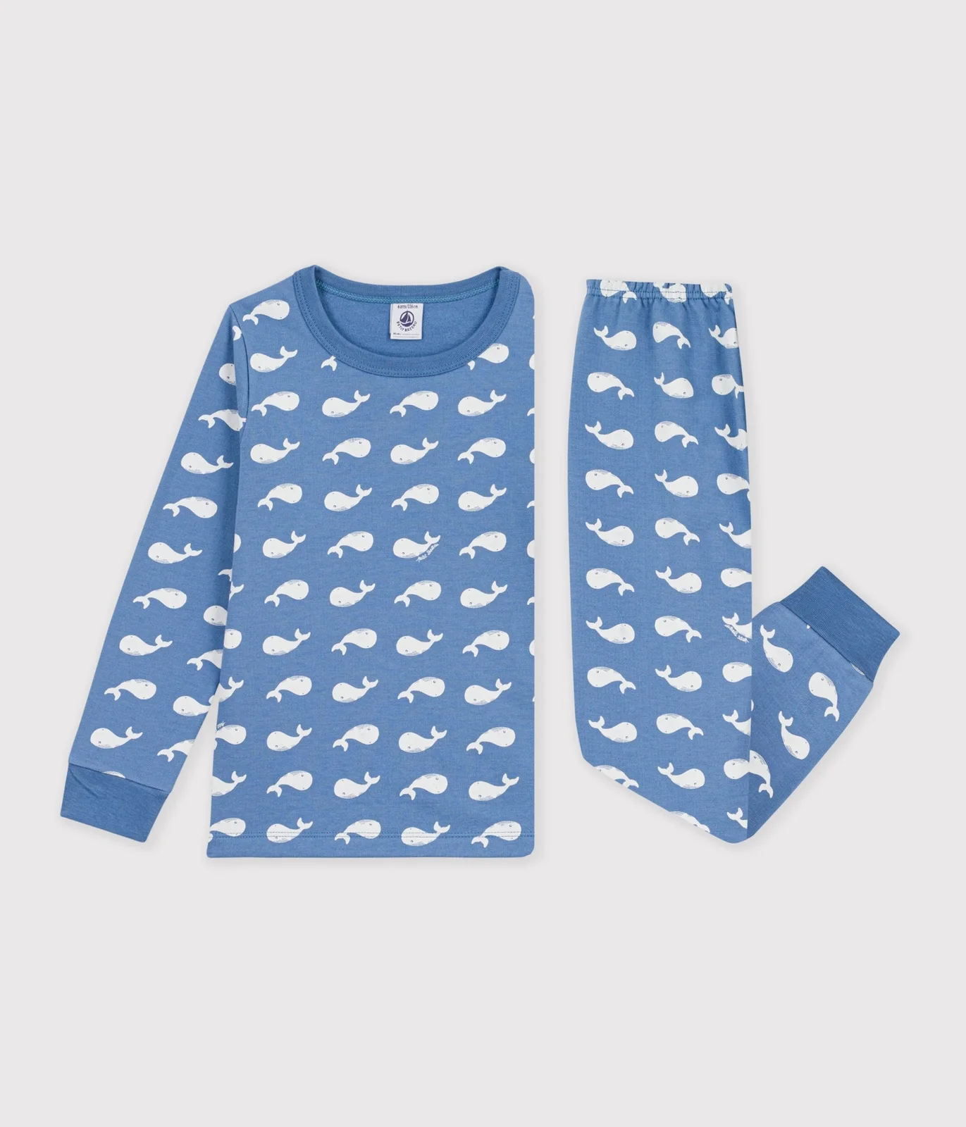 Children's pyjamas in fleece printed with whales