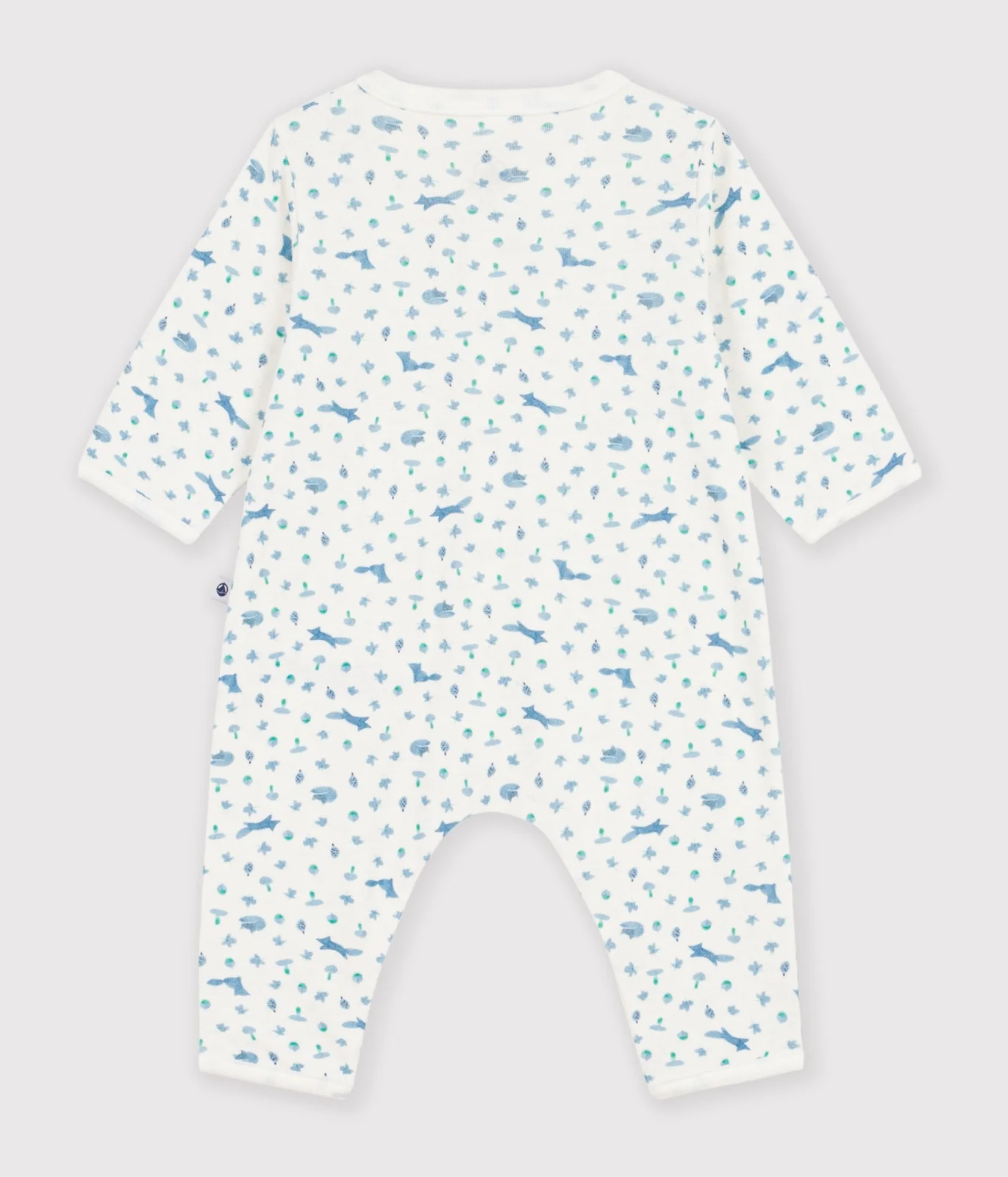 Babies' footless fox-print cotton pyjama suit