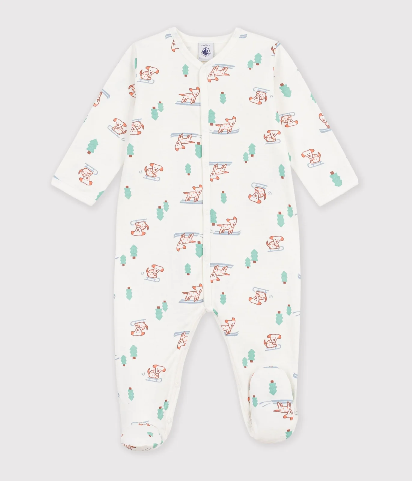 Babies' dog print fleece pyjamas