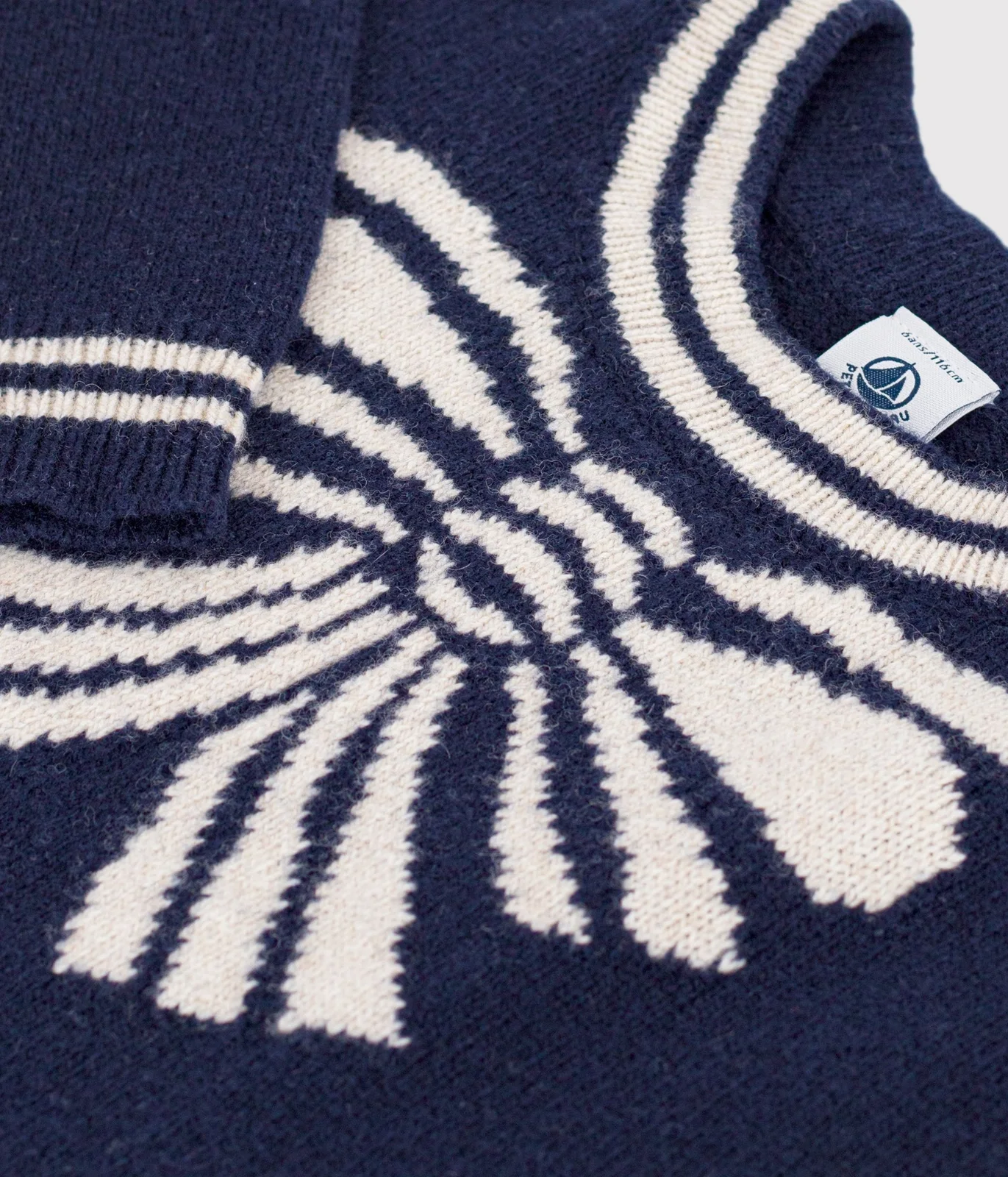 Children's bow pattern wool and cotton jumper