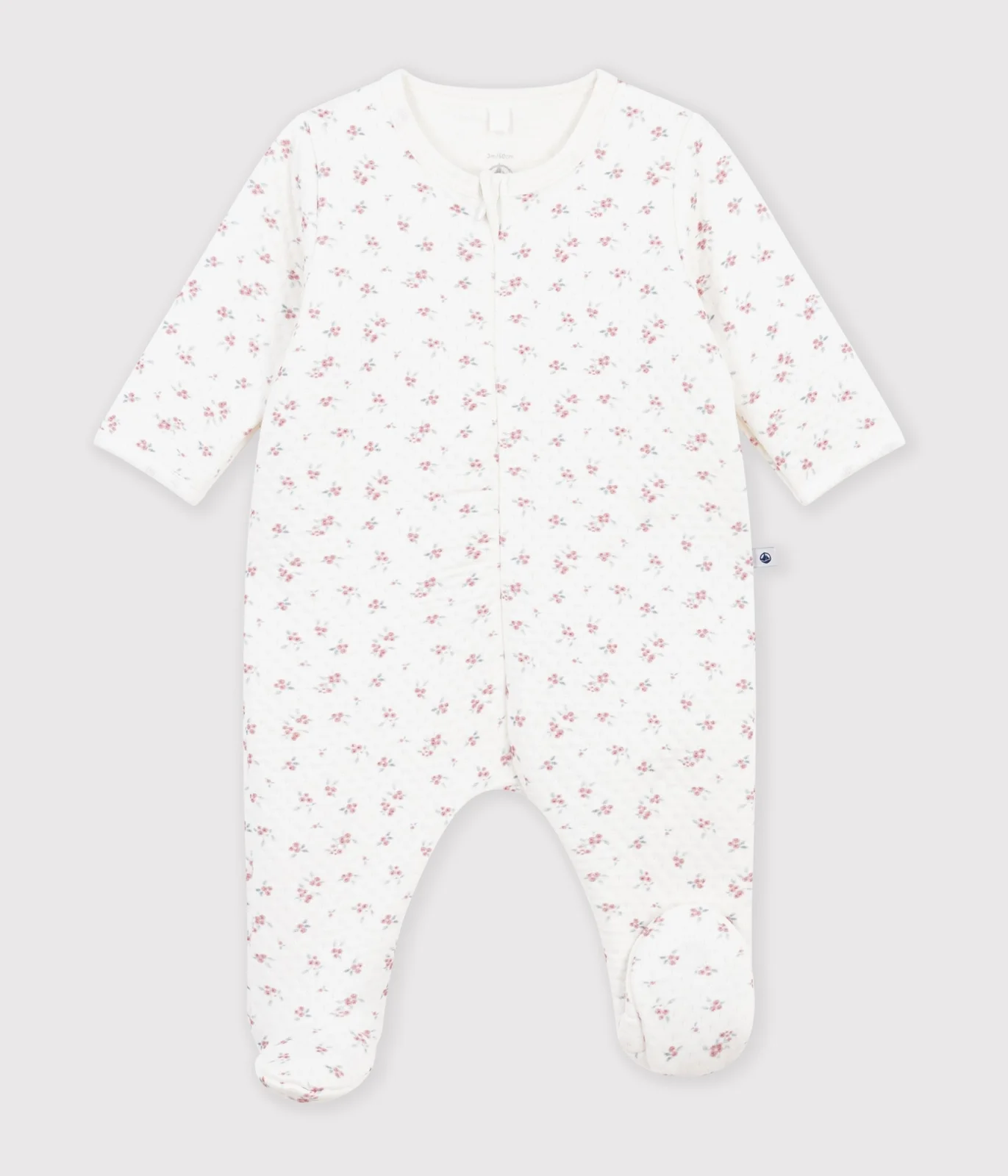 Babies' flower-print tube knit pyjama suit