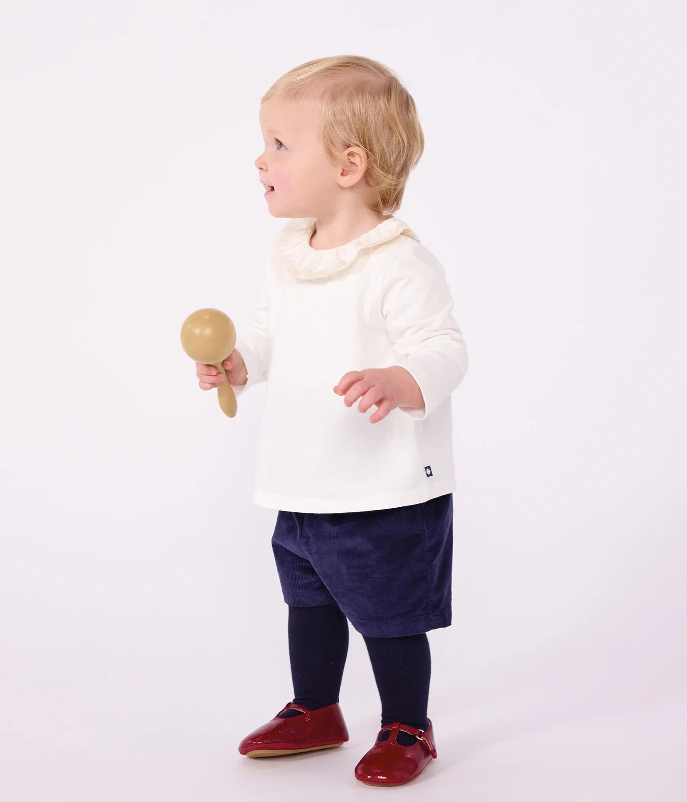 Babies' long-sleeved plain cotton T-Shirt