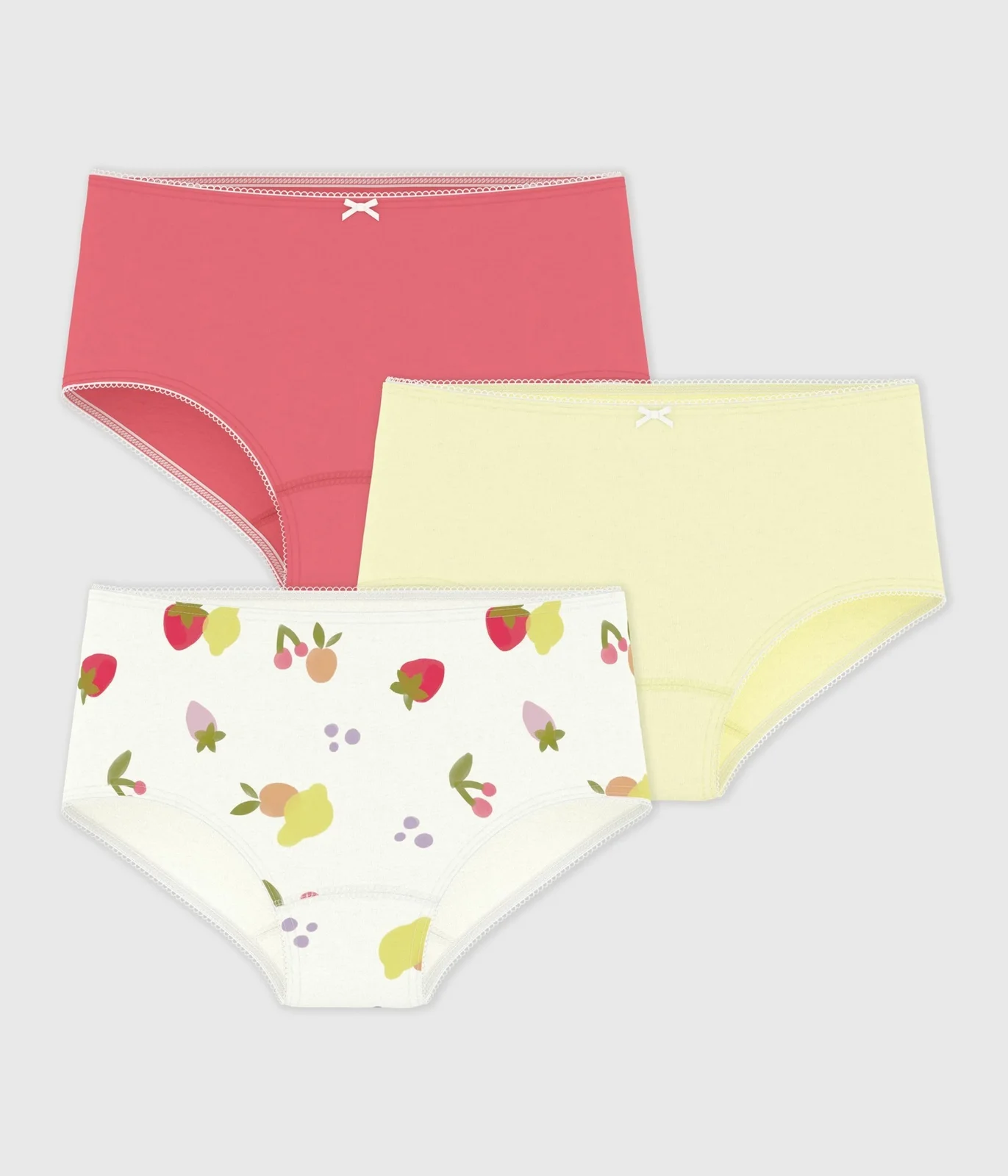 Pack of children's fruit-print cotton shorties