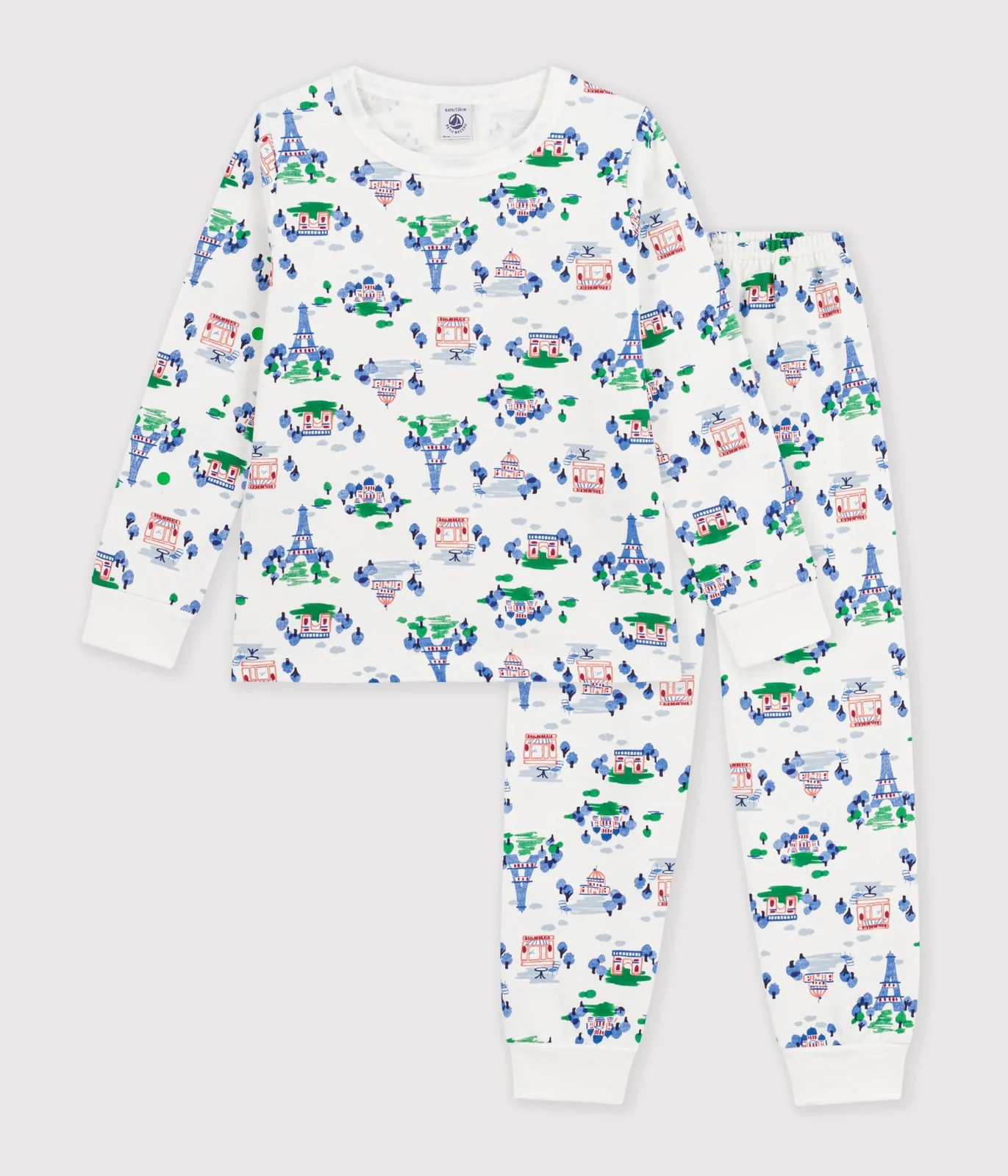Children's pyjamas in Paris-print fleece