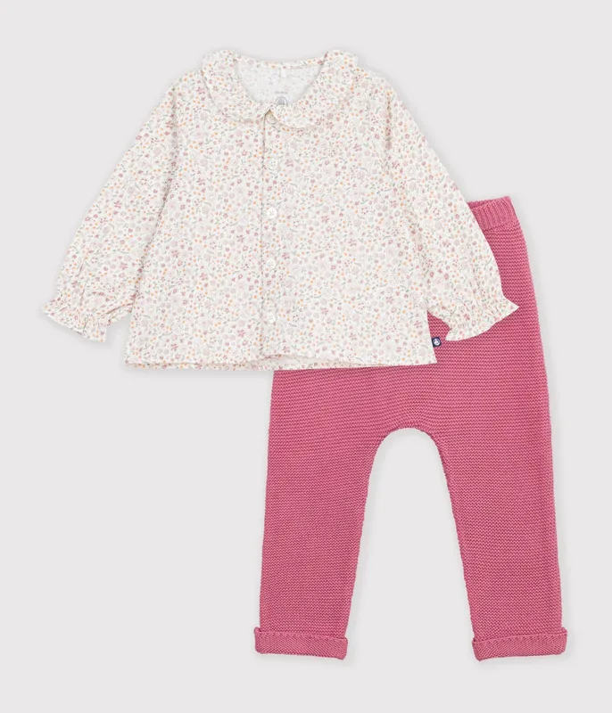 Baby outfit in cotton with a floral print