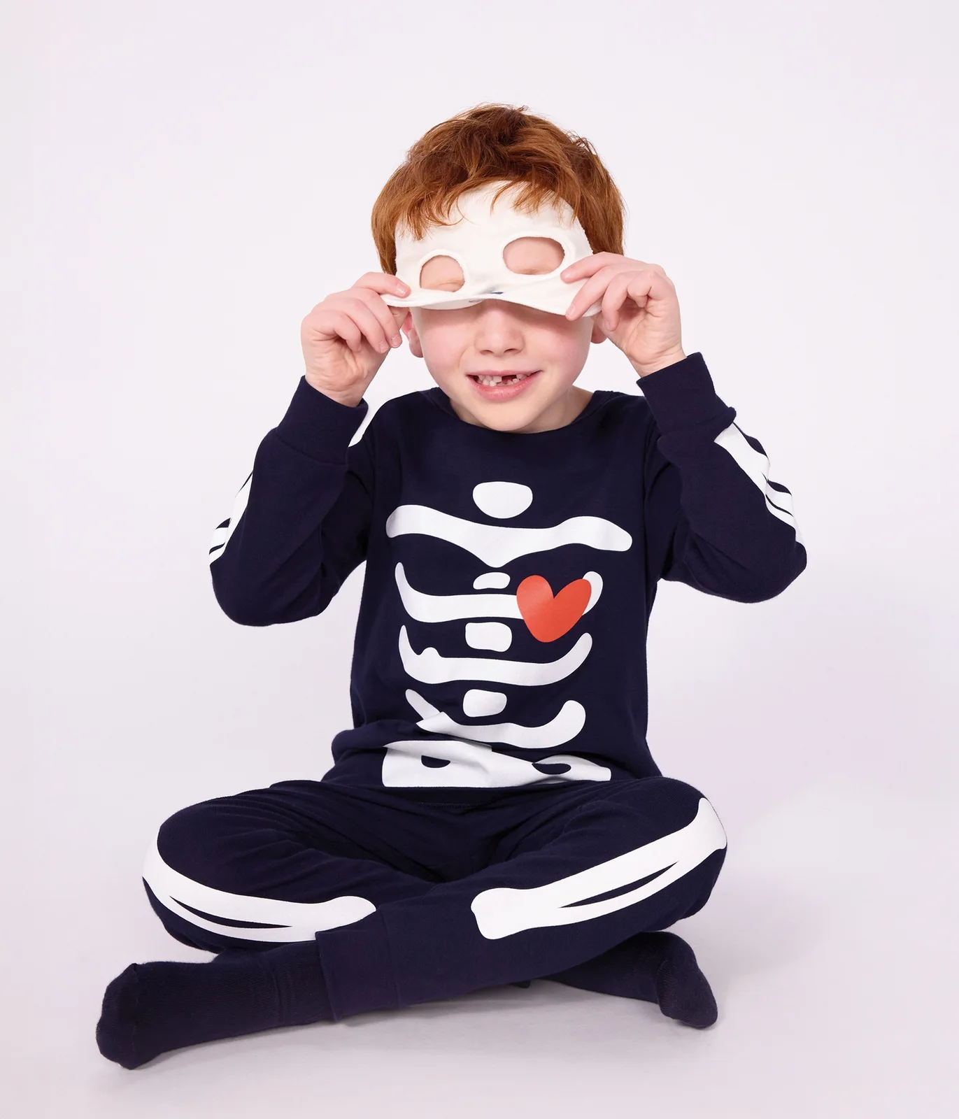 Children's cotton skeleton costume pyjamas