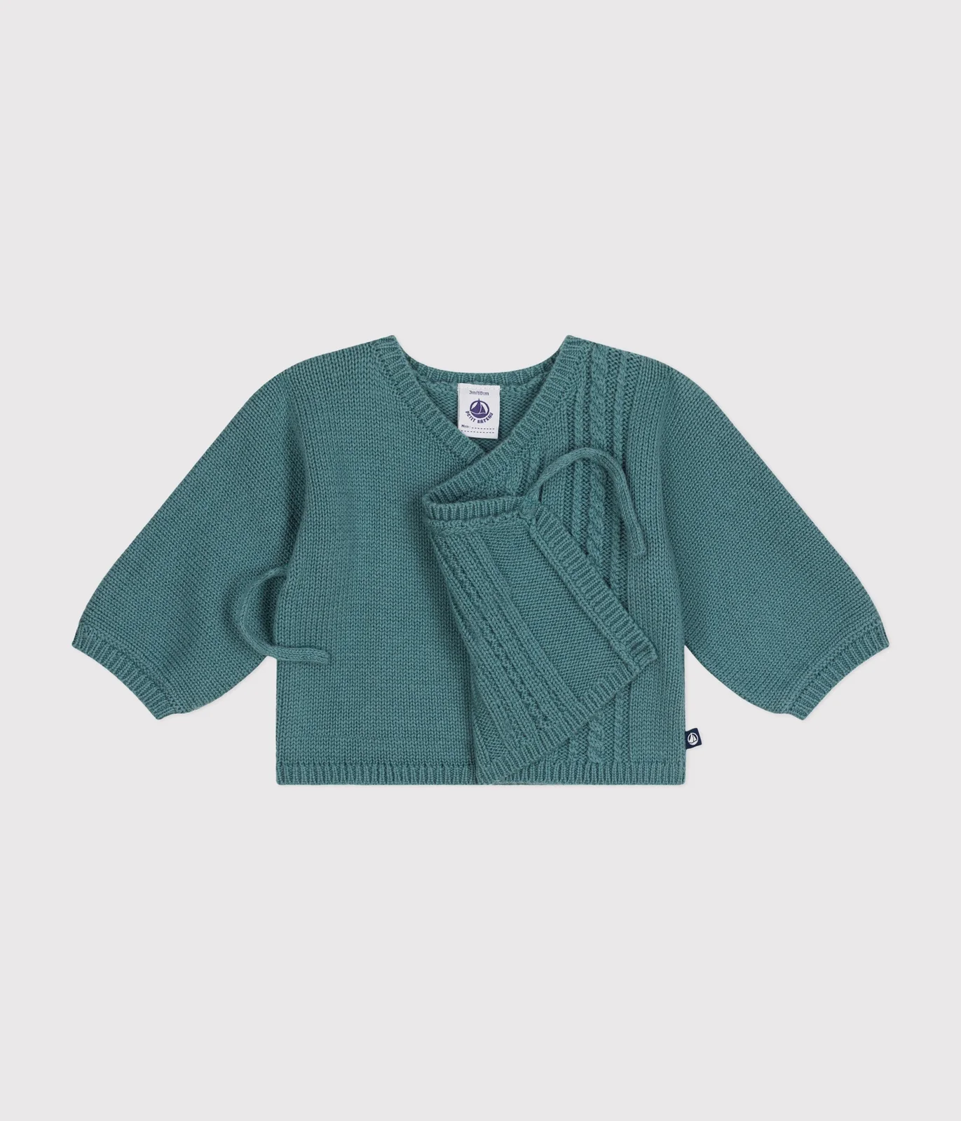 Babies' wool and cotton cardigan