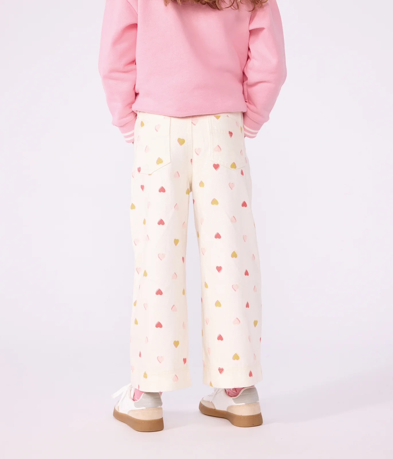 Children's wide-leg cotton trousers
