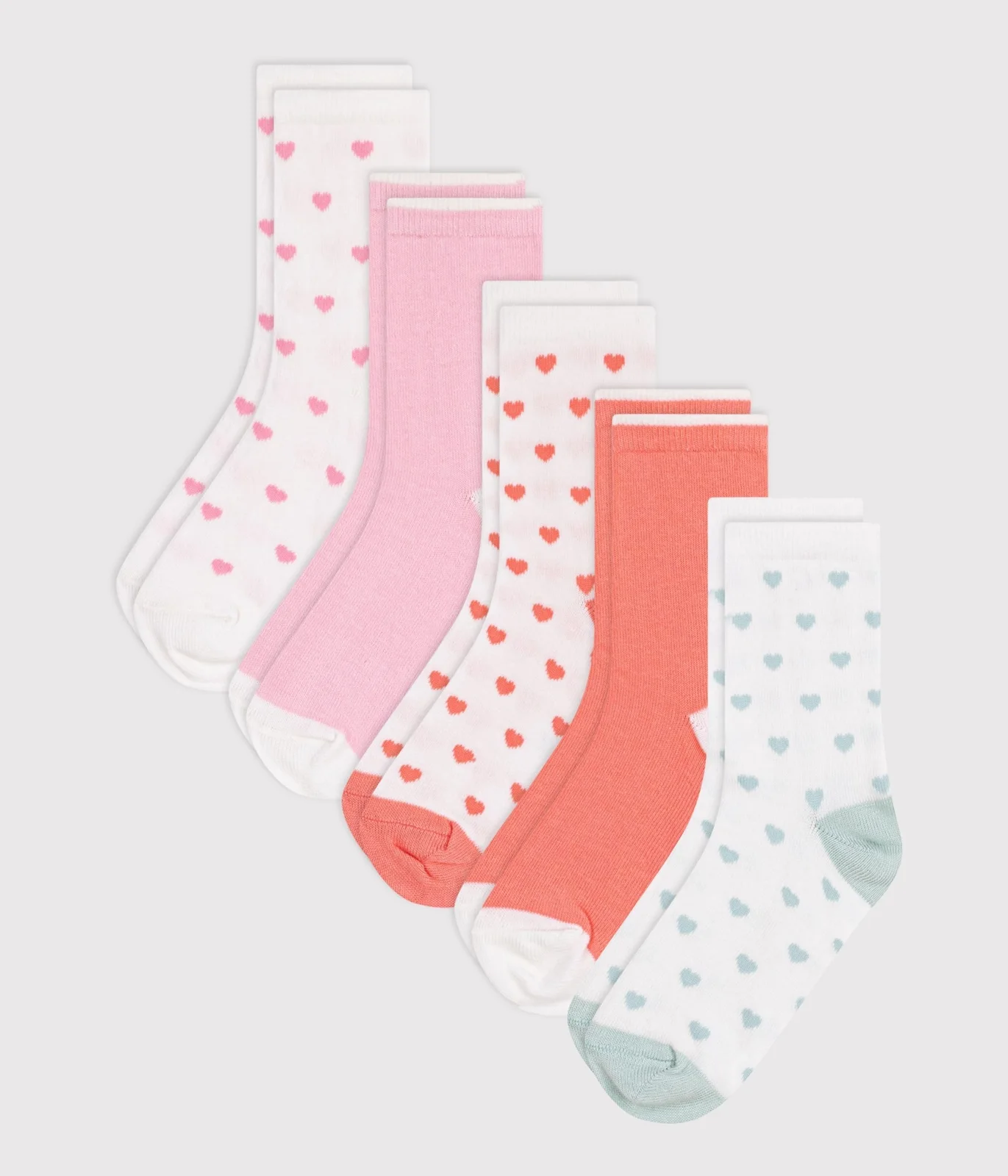 Pack of 2 pairs of girls' flower-print cotton socks