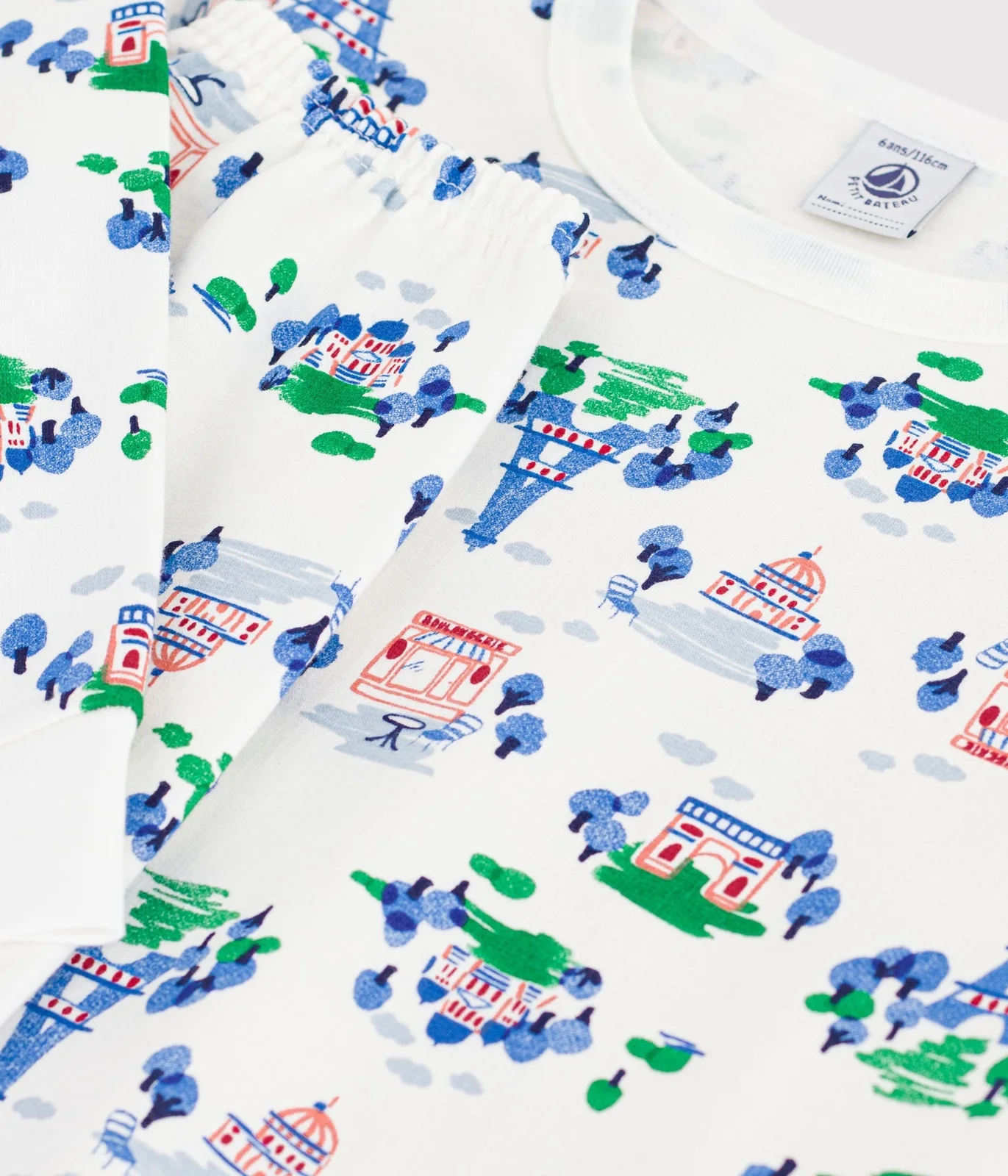 Children's pyjamas in Paris-print fleece