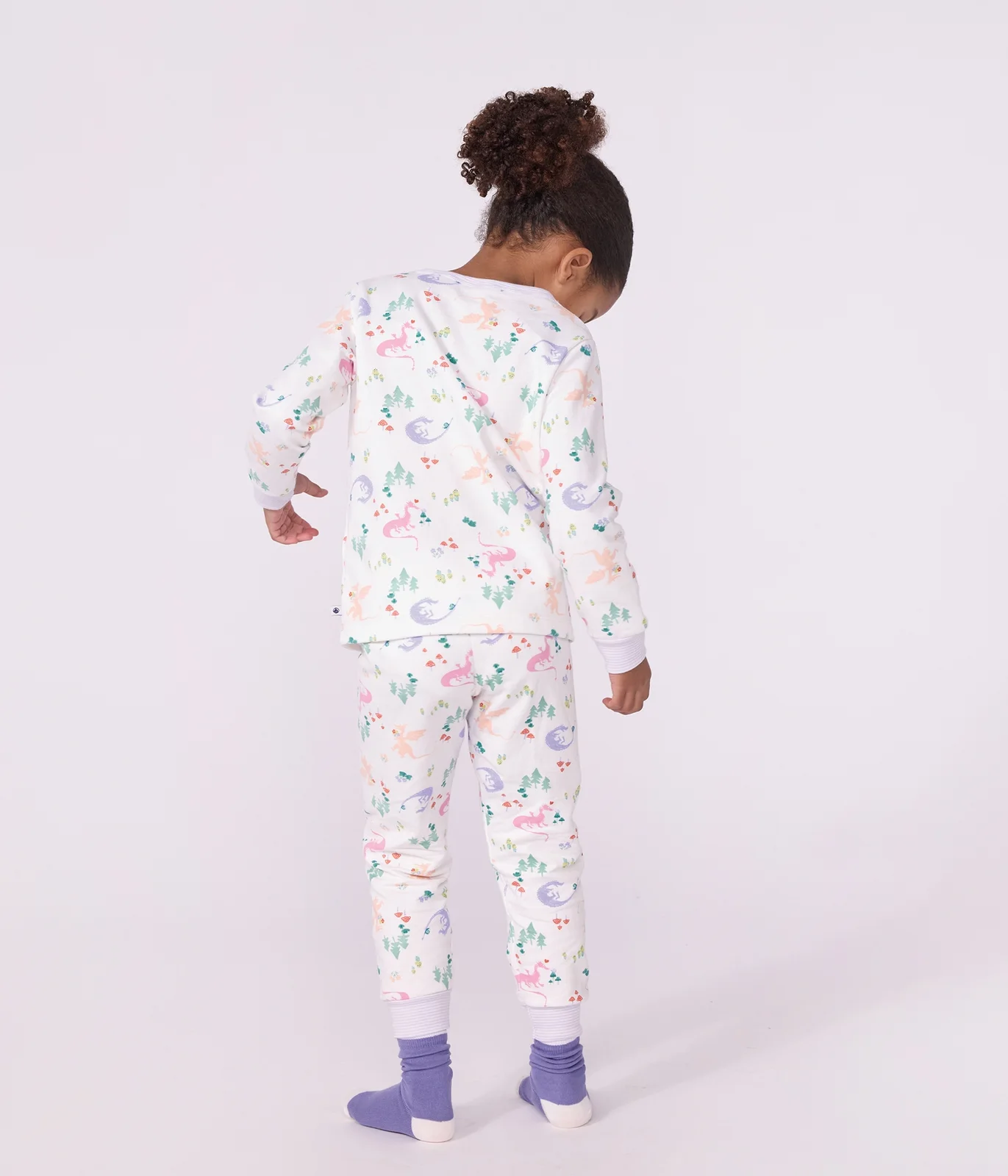 Children's pyjamas in fleece with a dragon print