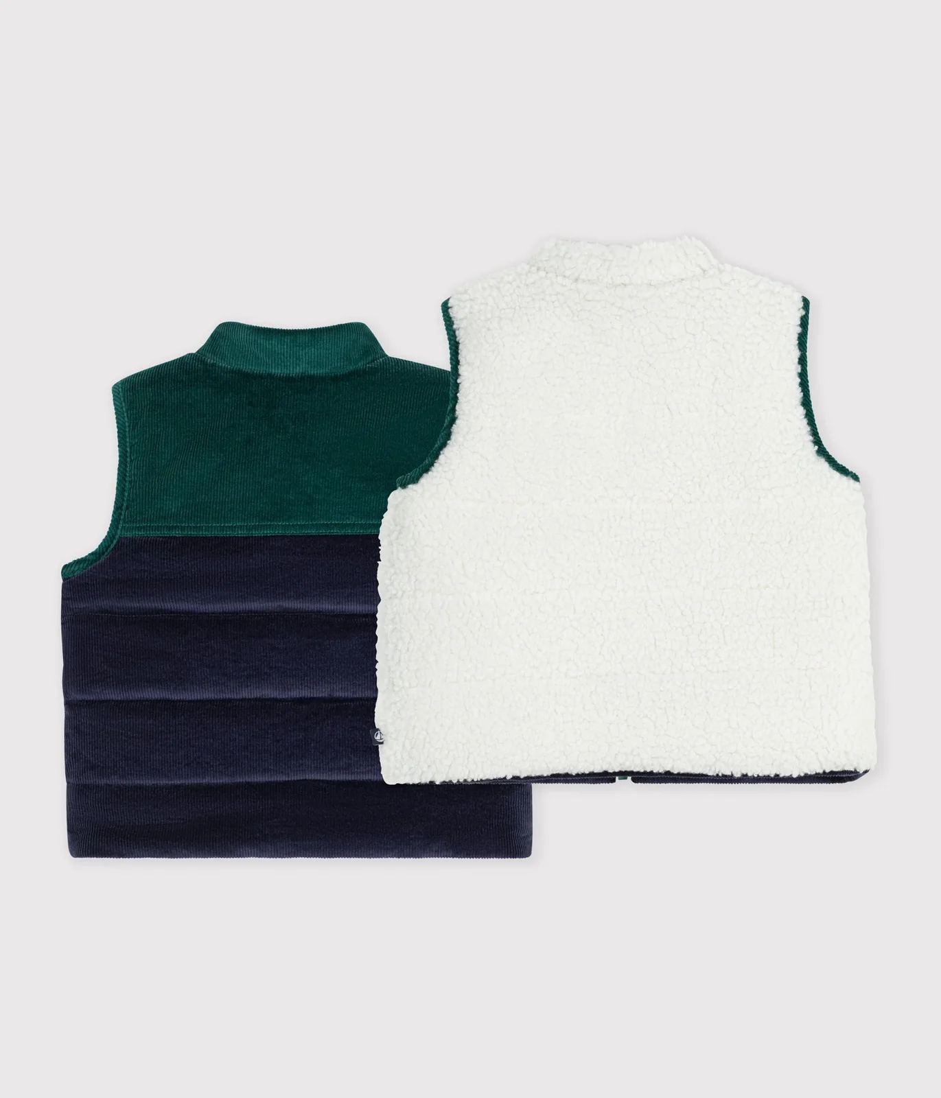 Babies' sleeveless reversible sherpa velour puffer jacket