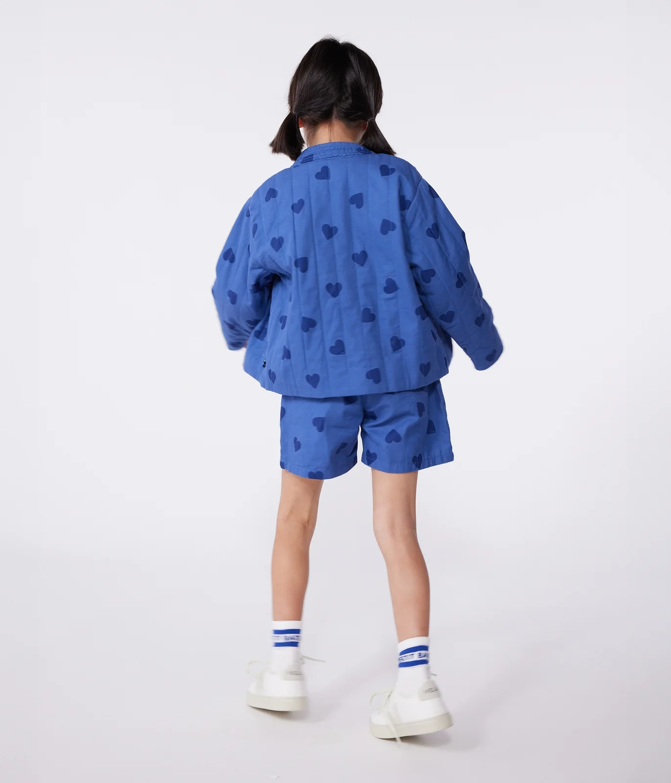 Children's heart-patterned cotton jacket