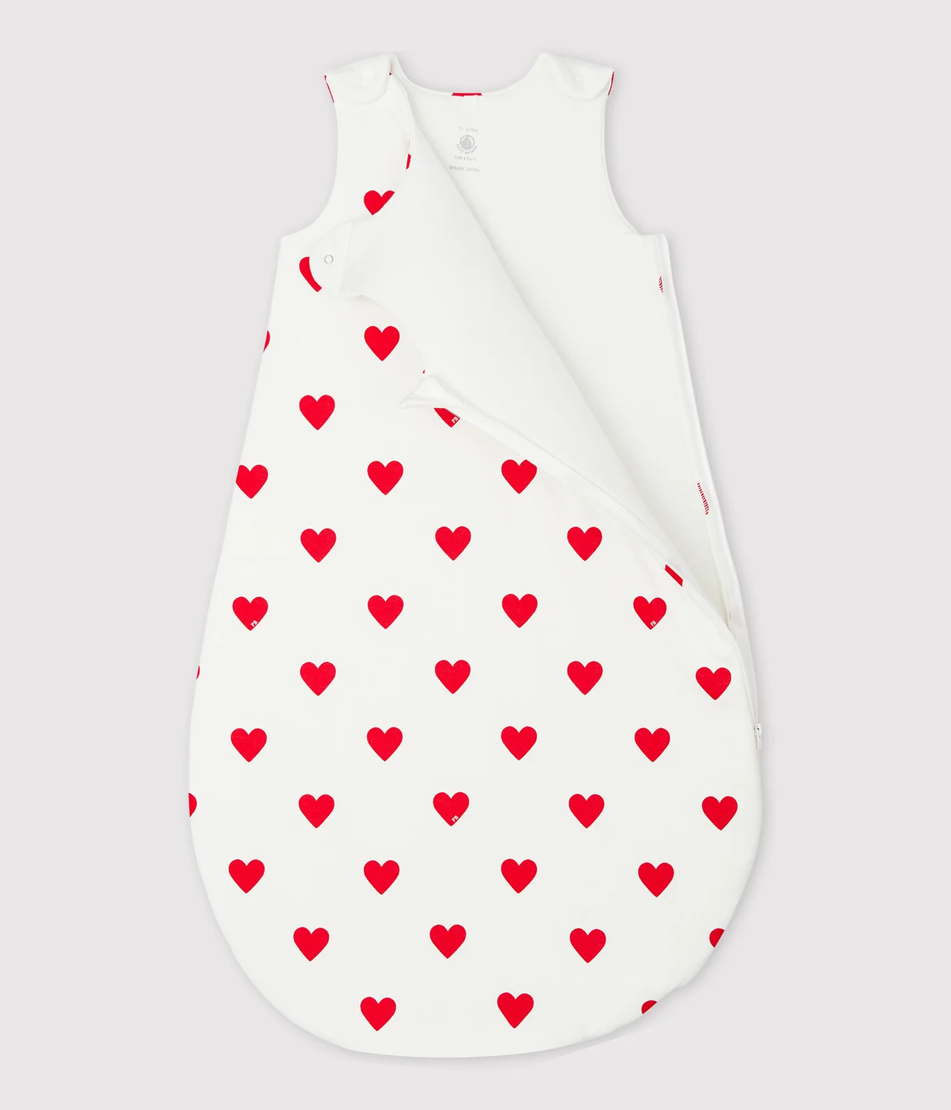 Babies' 2 TOG heart-patterned cotton sleeping bag