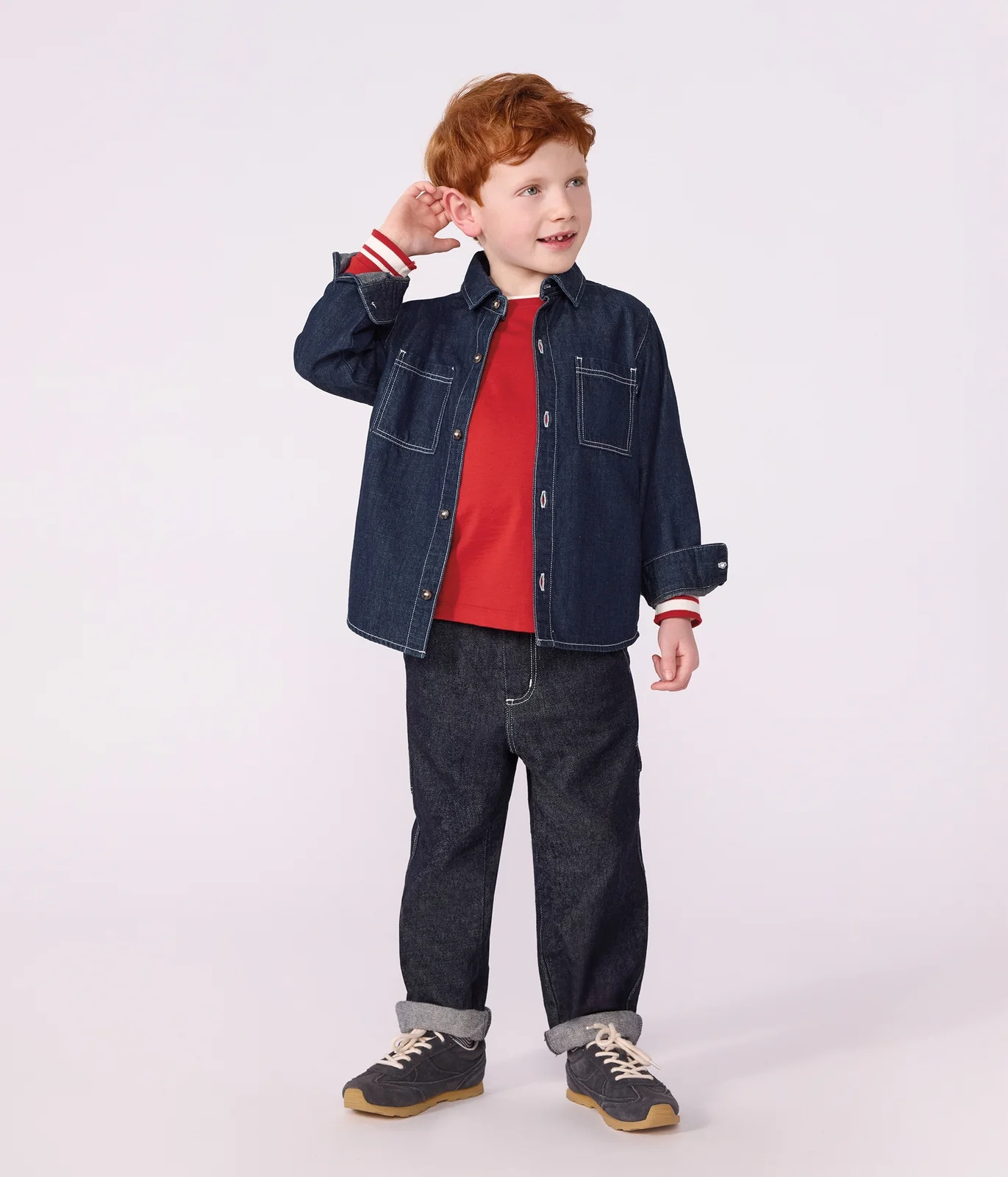 Children's plain denim shirt