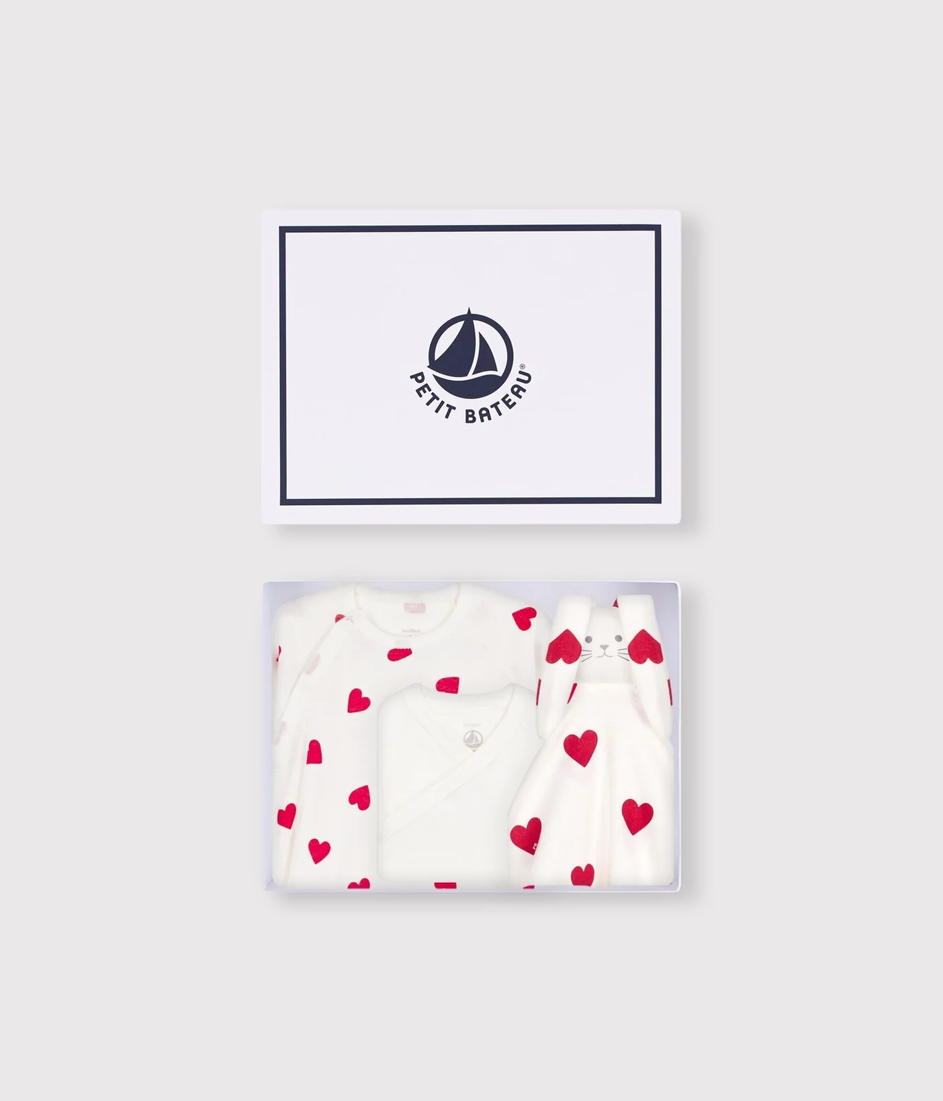 Newborn babies' heart-print cotton gift box