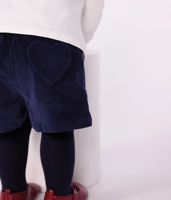Babies' plain corduroy shorts
