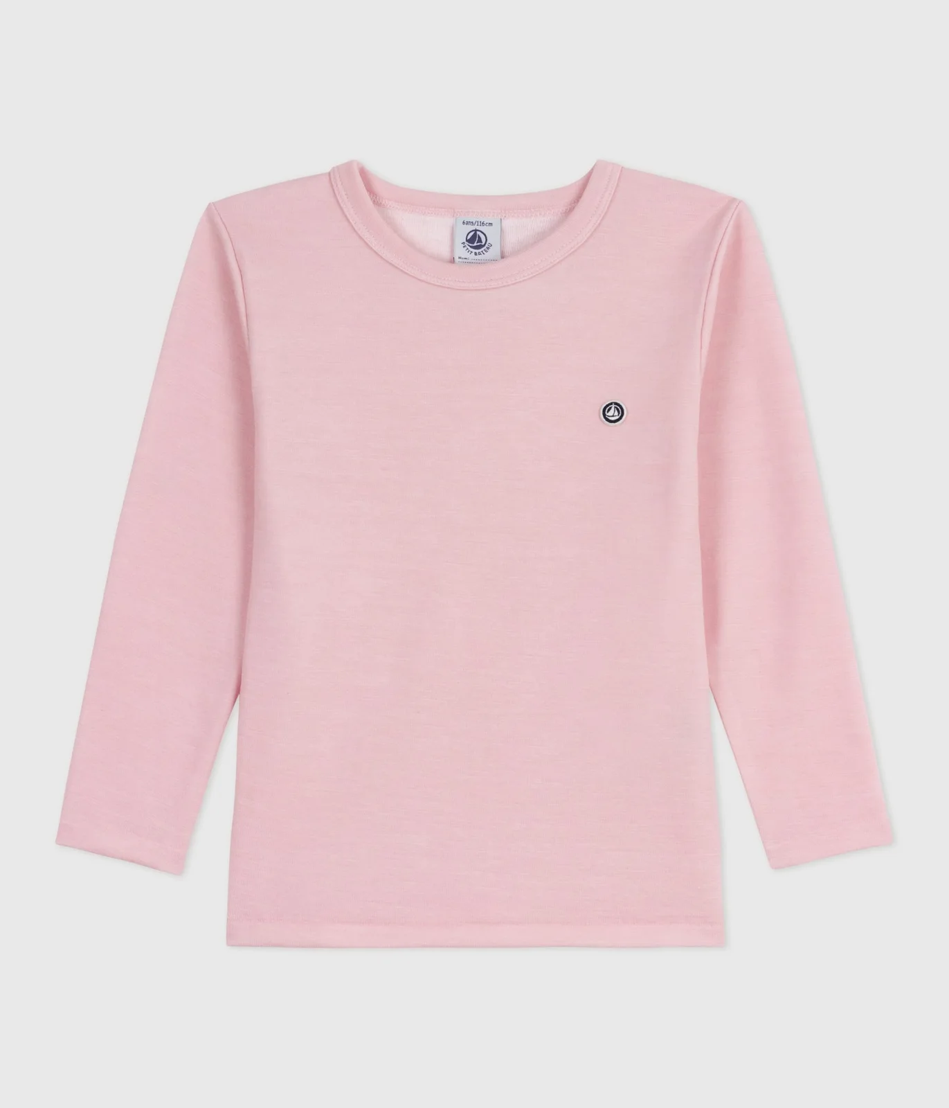 Unisex long-sleeved wool and cotton T-shirt for children