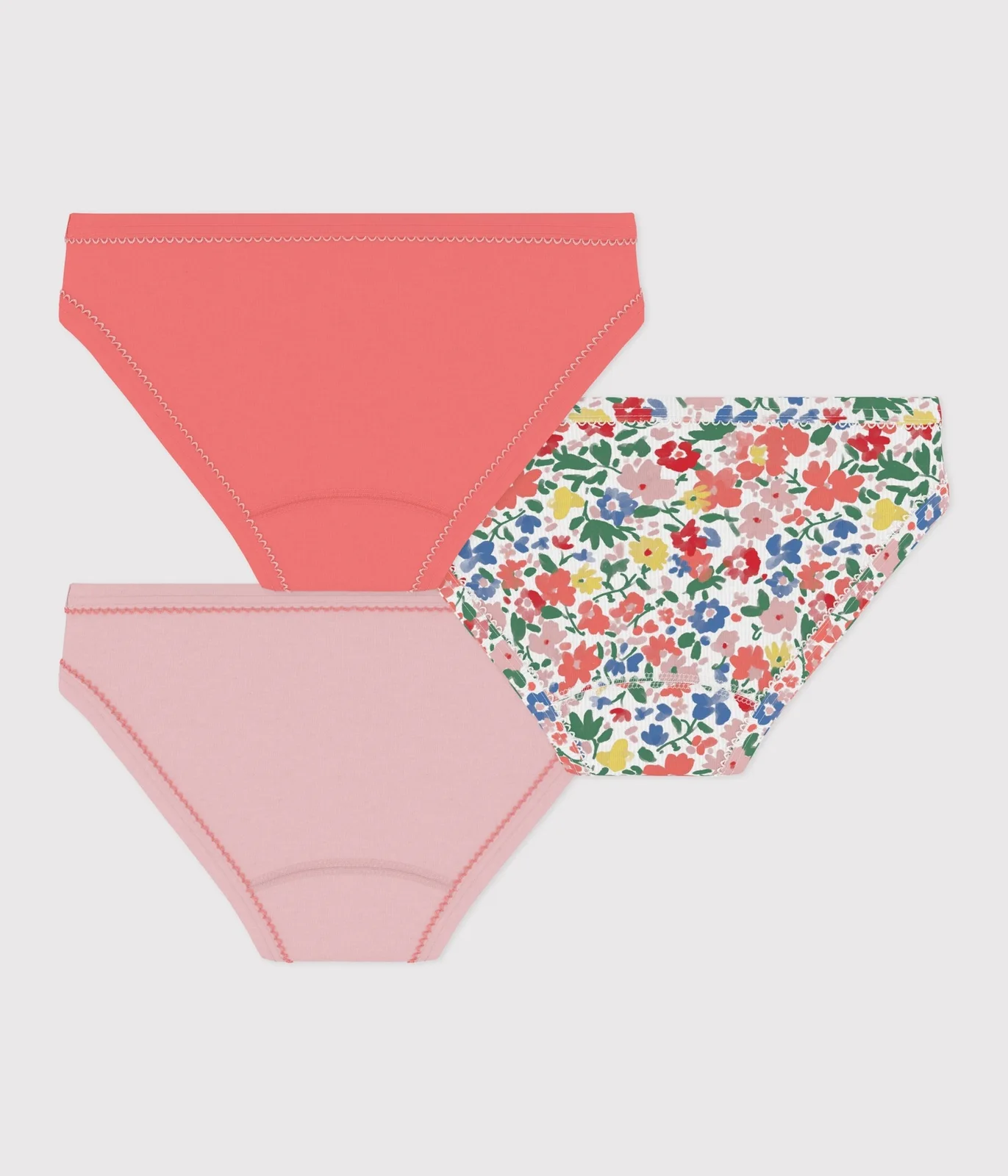 Pack of children's flower-patterned cotton pants