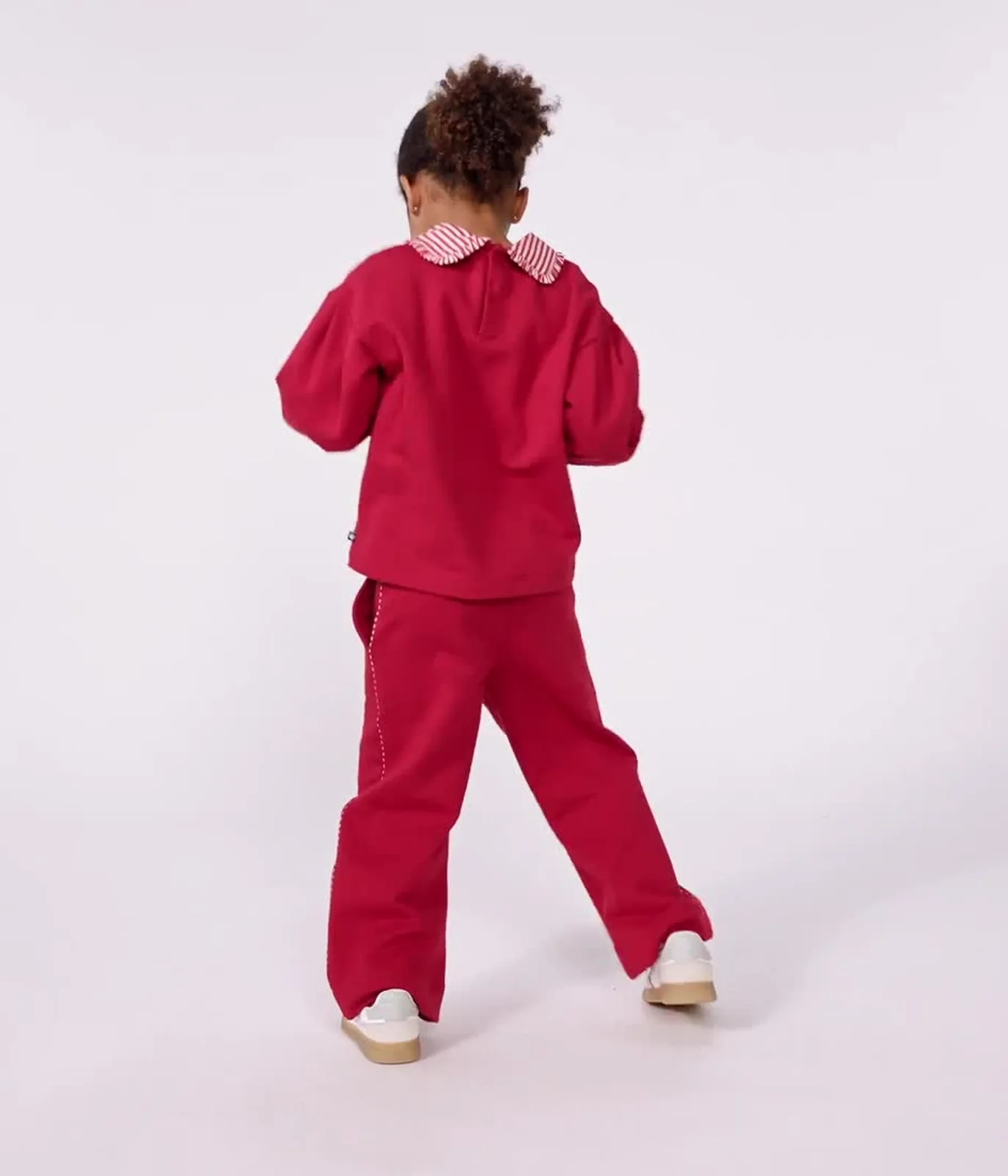 Children's plain cotton sweatshirt with a collar