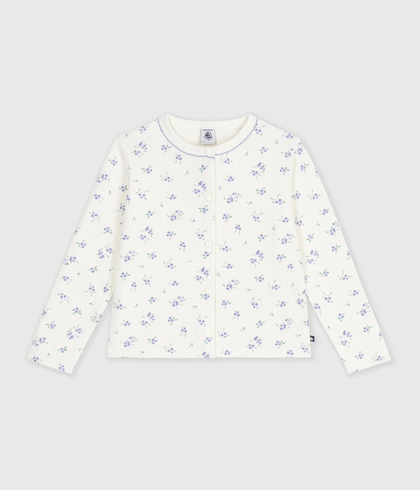 Children's cotton cardigan with flowers