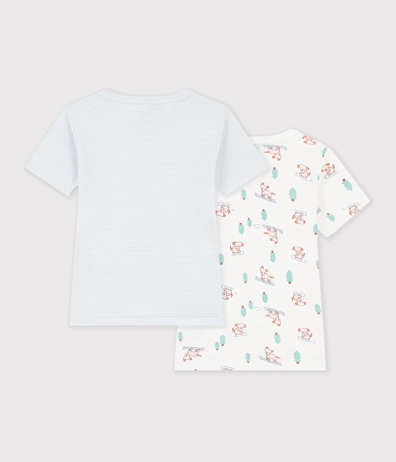 Pack of children's short-sleeved dog-print cotton T-shirts