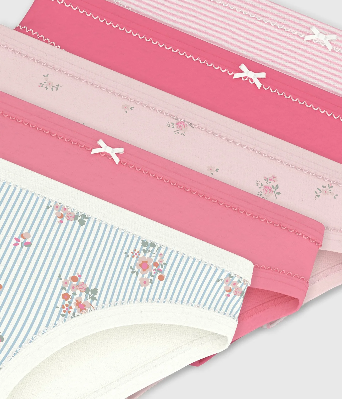 Pack of children's flower-print cotton pants