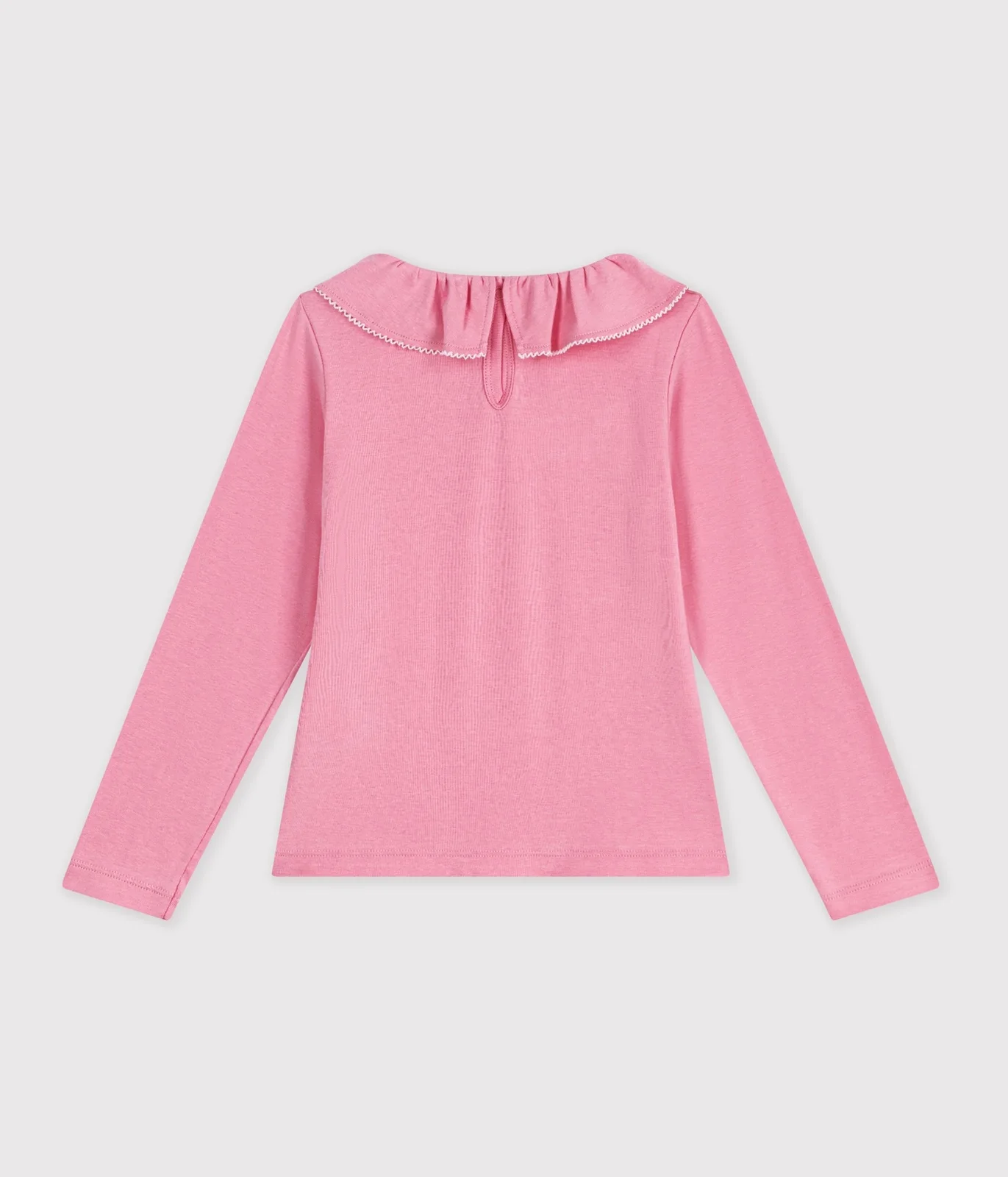 Children's long-sleeved plain T-shirt with a collar
