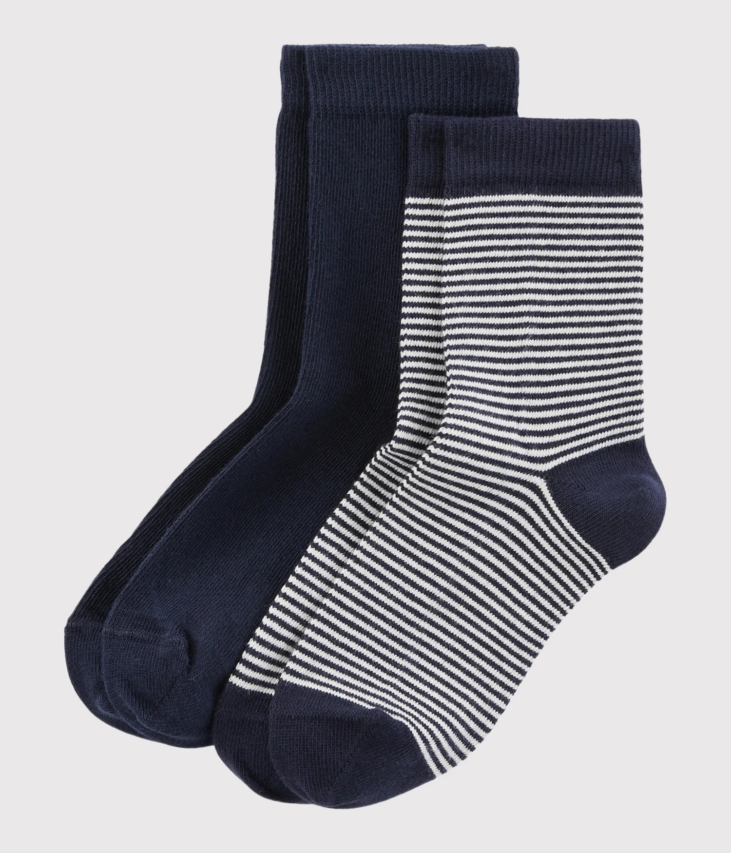 2 pairs of children's stripy cotton socks