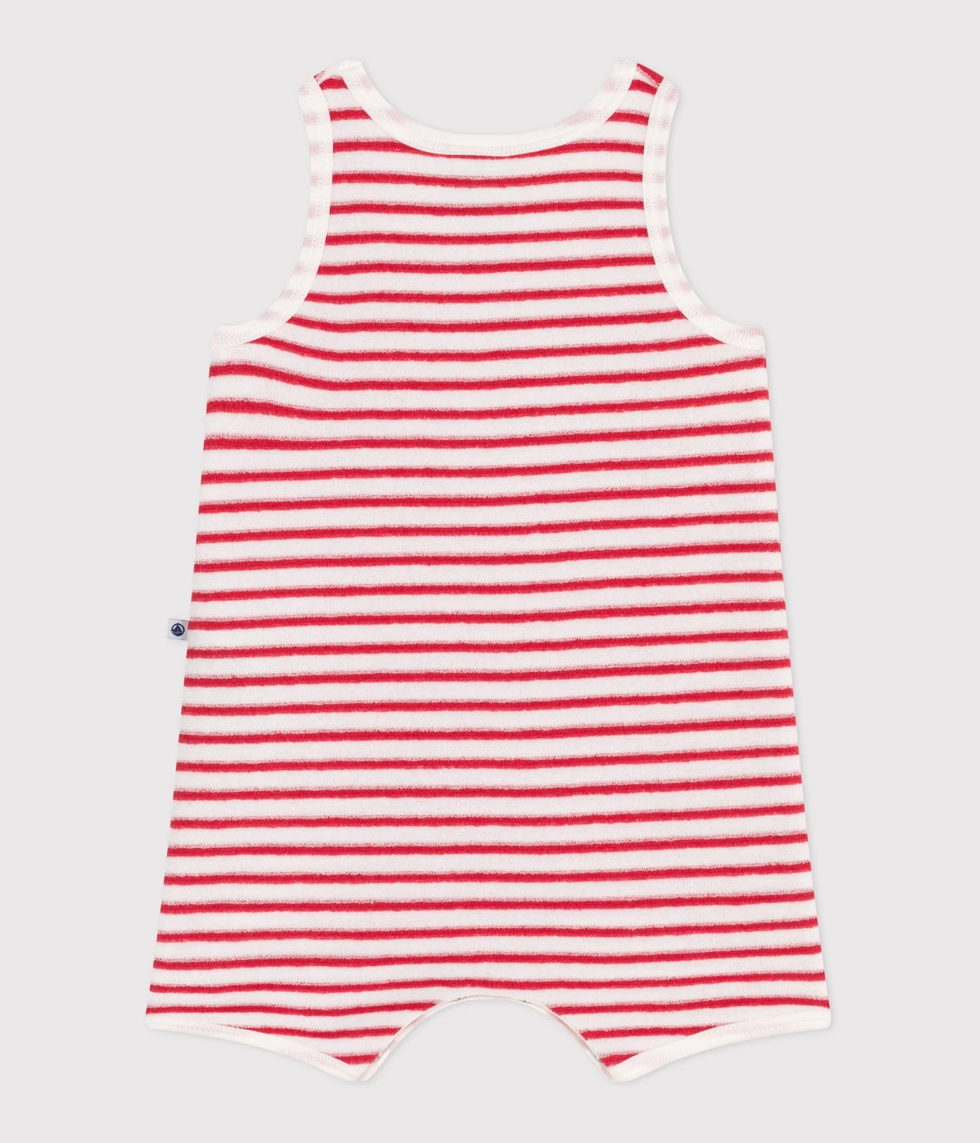 Babies' short stripy cotton jumpsuit