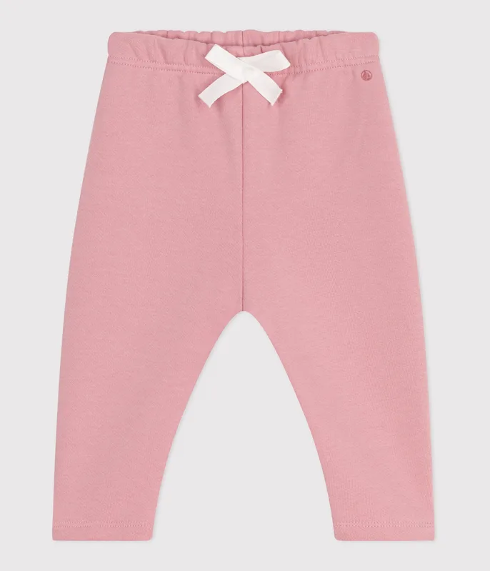 Babies' jogging bottoms in plain cotton