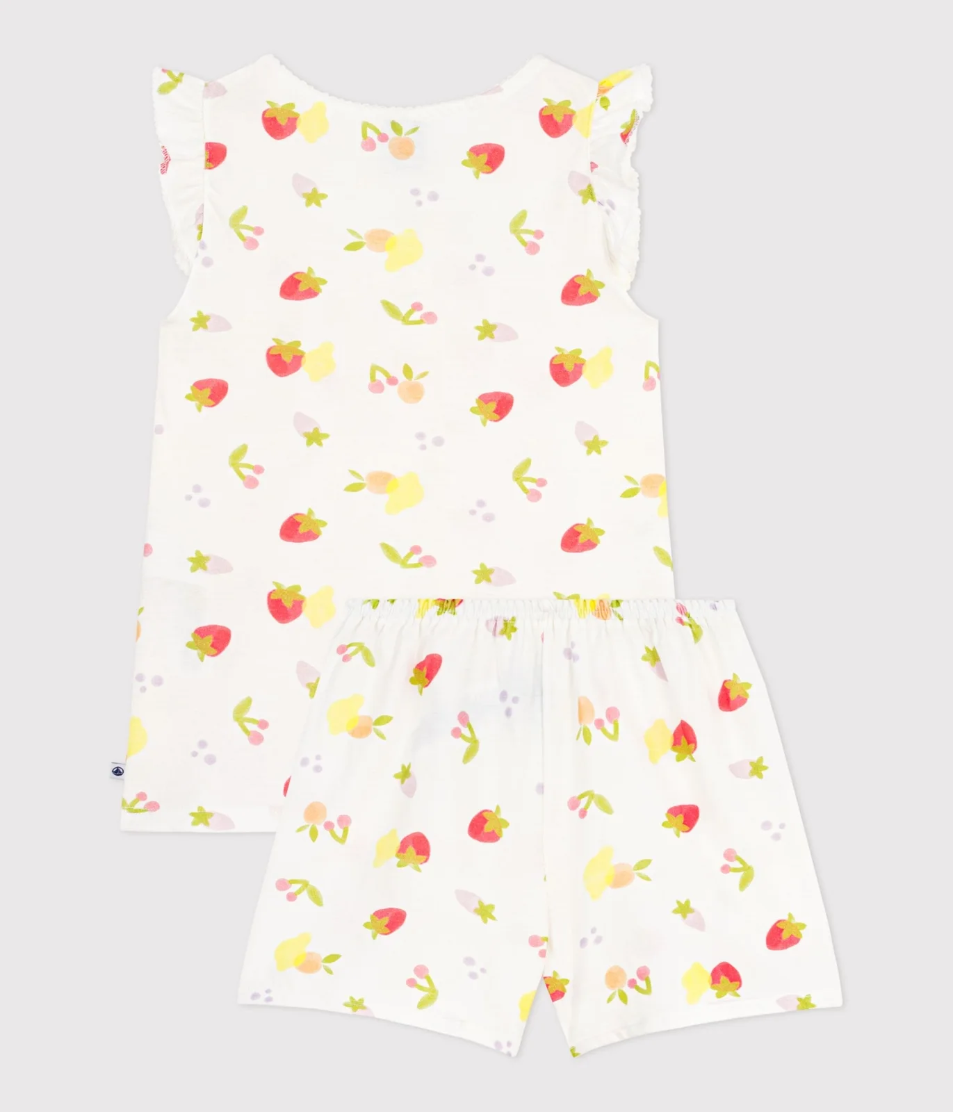 Children's short cotton pyjamas printed with fruit
