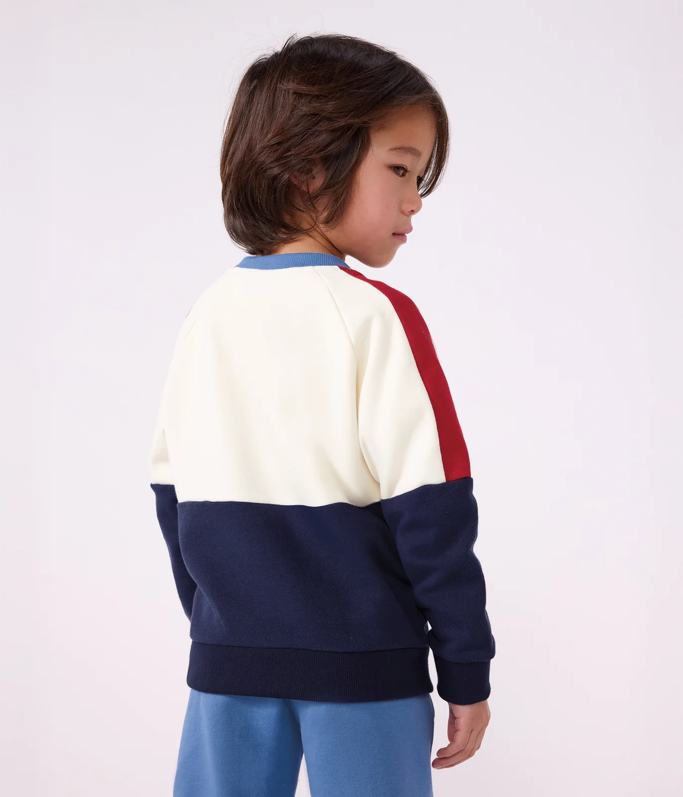 Children's plain colourblock cotton sweatshirt