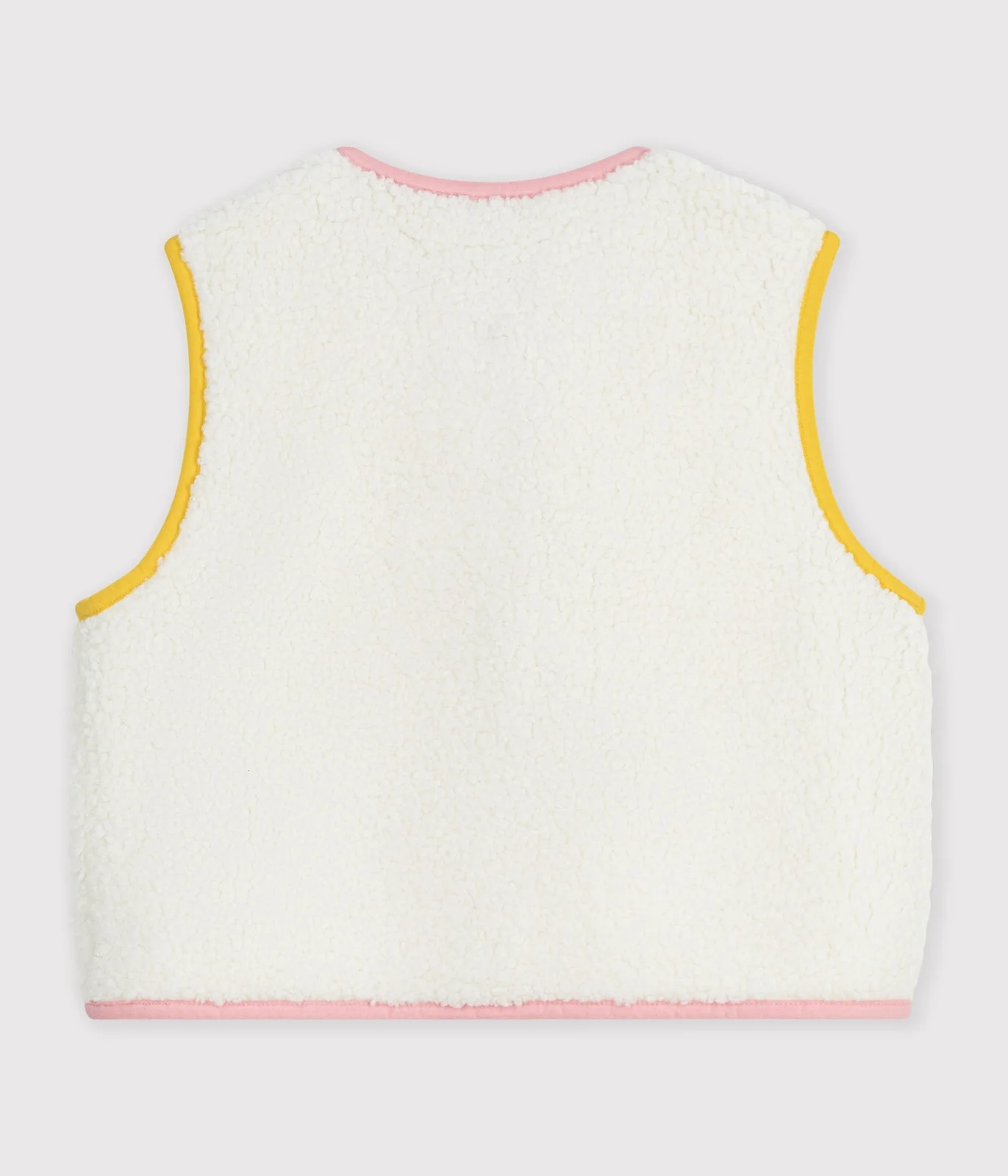 Children's sleeveless plain sherpa cardigan