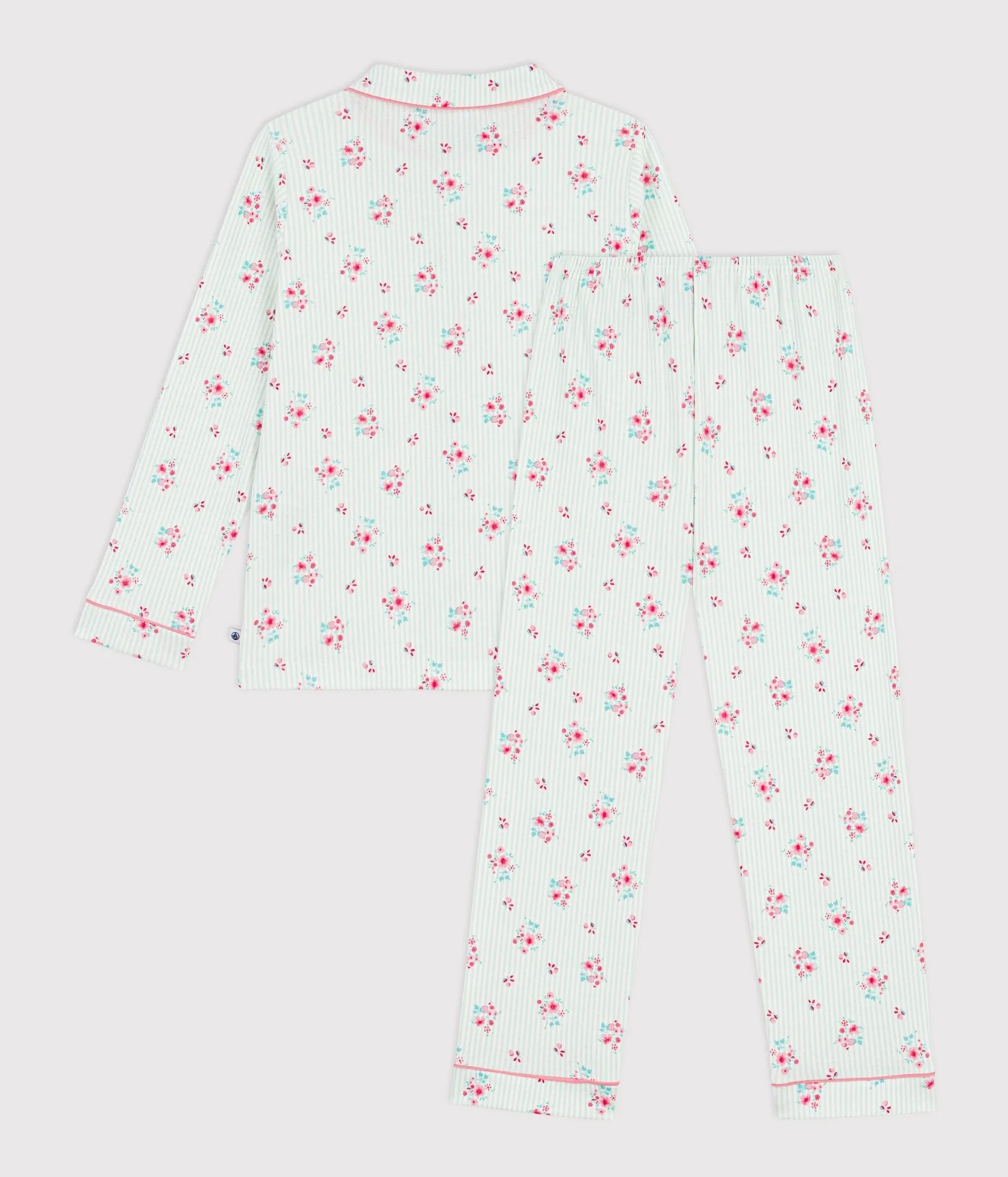 Children's buttoned printed cotton pyjamas