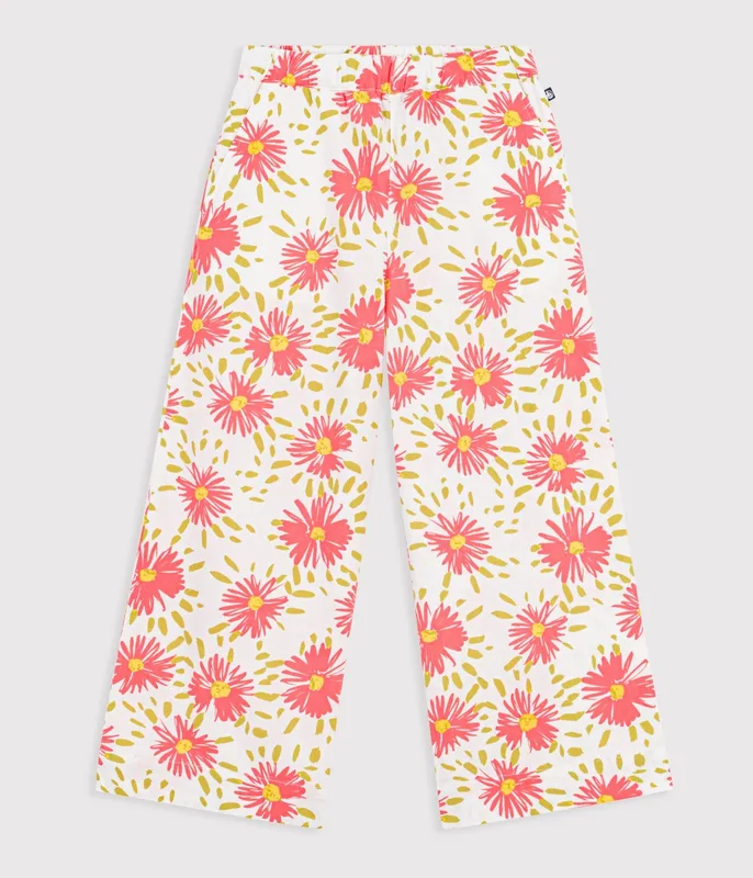 Children's floral cotton trousers