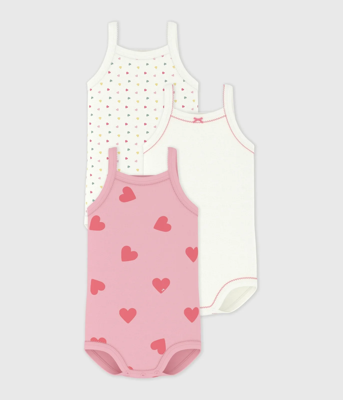 Pack of babies' strappy cotton bodies
