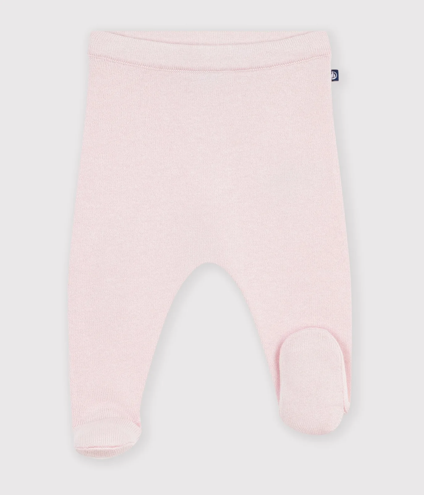Plain wool and cotton knit baby trousers