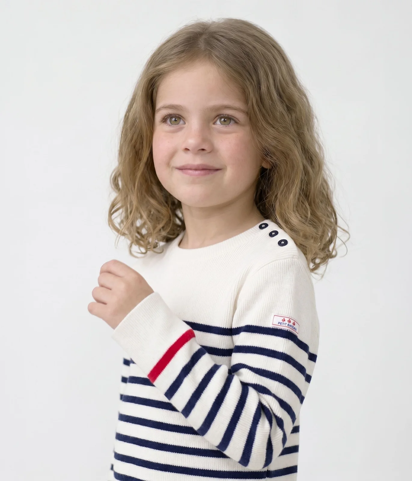 Children's stripy jumper in wool and cotton