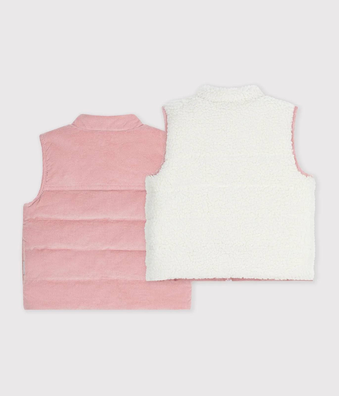 Babies' sleeveless reversible sherpa velour puffer jacket