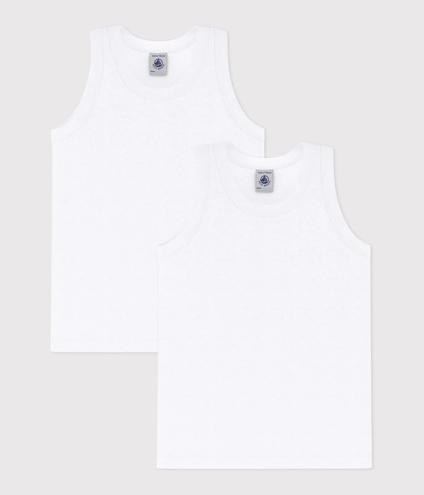 Pack of plain cotton tank tops for children