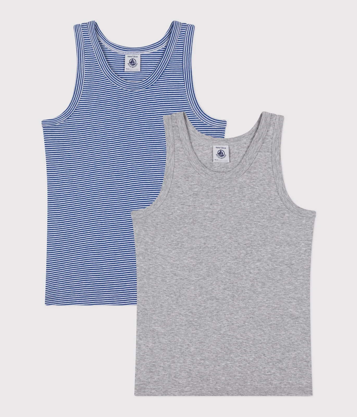 Children's stripy cotton tank tops - 2-pack