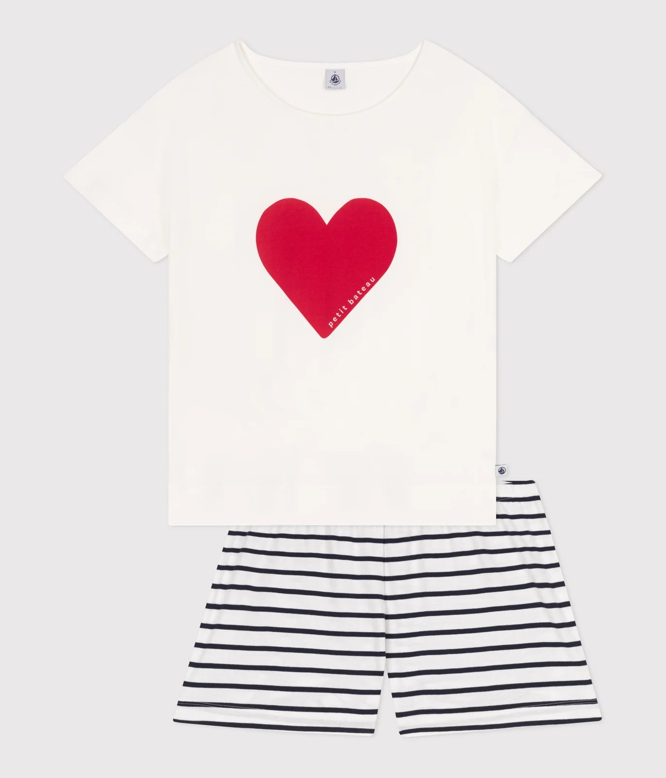 Women's short heart print cotton pyjamas