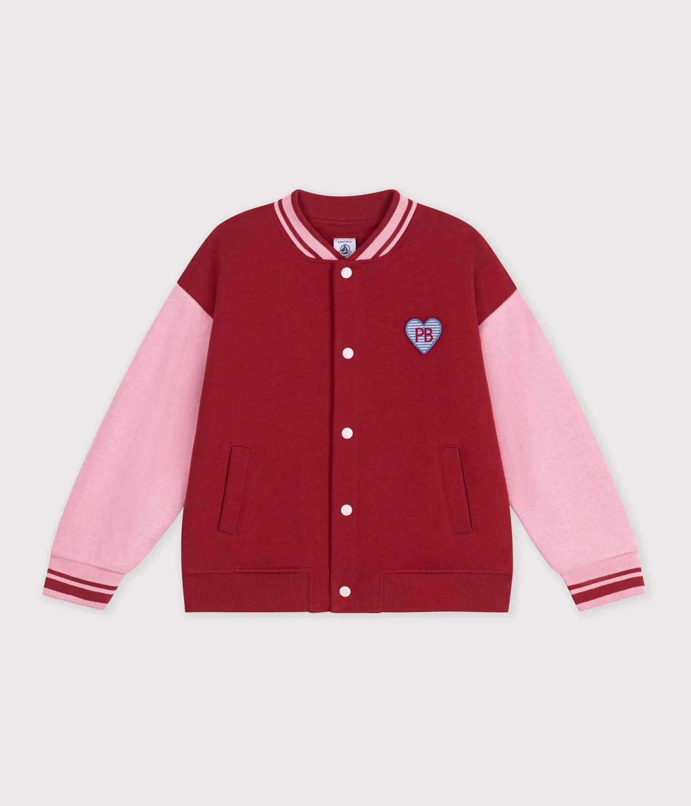 Children's varsity-style jacket in colourblock cotton