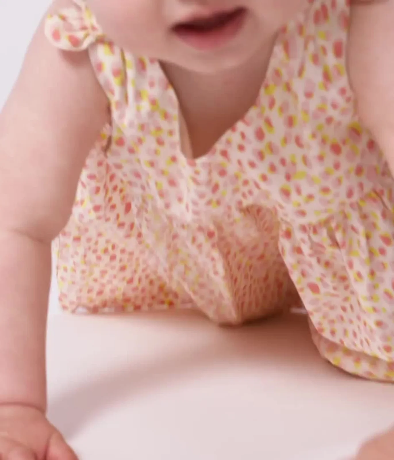 Babies' sleeveless printed cotton dress